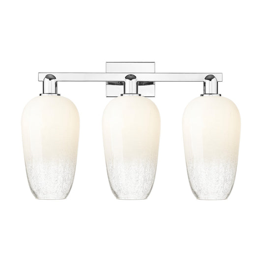 Innovations Brookhaven Flute 26in 3-Light Bath Vanity | Industrial Modern Polished Chrome and Opal Glass | Bathroom Vanity | 26 | Model 716-3W-PC-G484-7OP