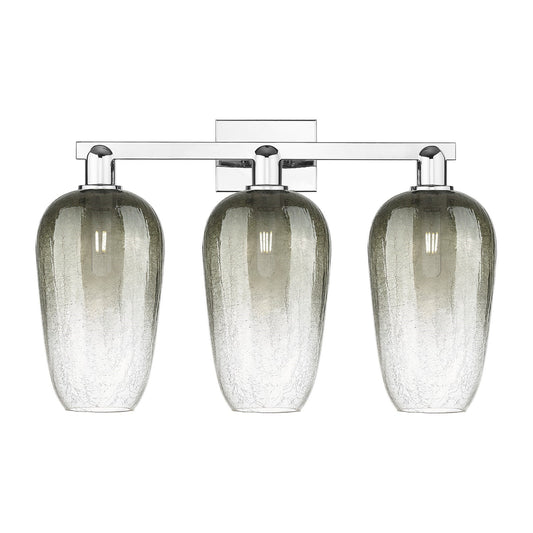 Innovations Brookhaven Flute 26in 3-Light Bath Vanity | Industrial Modern Polished Chrome and Slate Glass | Bathroom Vanity | Model 716-3W-PC-G484-7SL