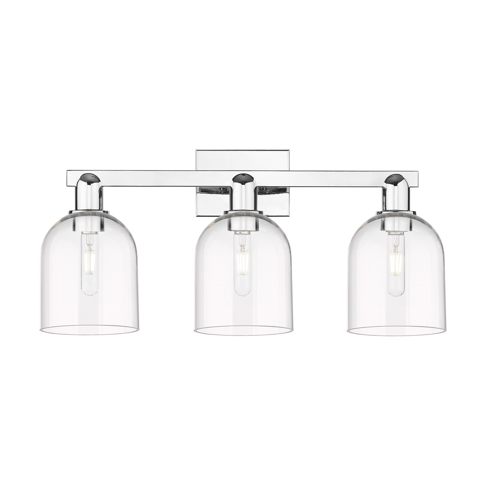 Innovations Bella 25in 3-Light Bath Vanity | Industrial Polished Chrome and Clear Glass | Bathroom Vanity Light | 24.5 x 11.25 | Model 716-3W-PC-G558-6CL