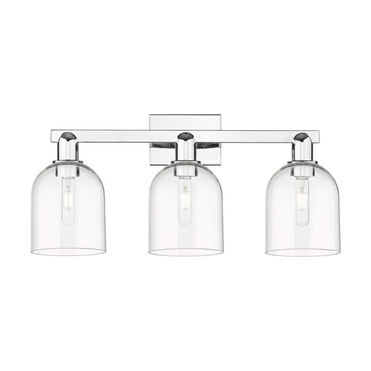 Innovations Bella 25in 3-Light Bath Vanity | Industrial Polished Chrome and Clear Glass | Bathroom Vanity Light | 24.5 x 11.25 | Model 716-3W-PC-G558-6CL