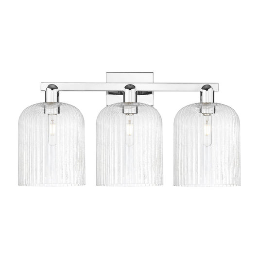 Innovations Bridal Veil 27in 3-Light Bath Vanity Light | Industrial Polished Chrome and Seedy Glass | Bathroom Vanity | 27 x | Model 716-3W-PC-G559-8SDY