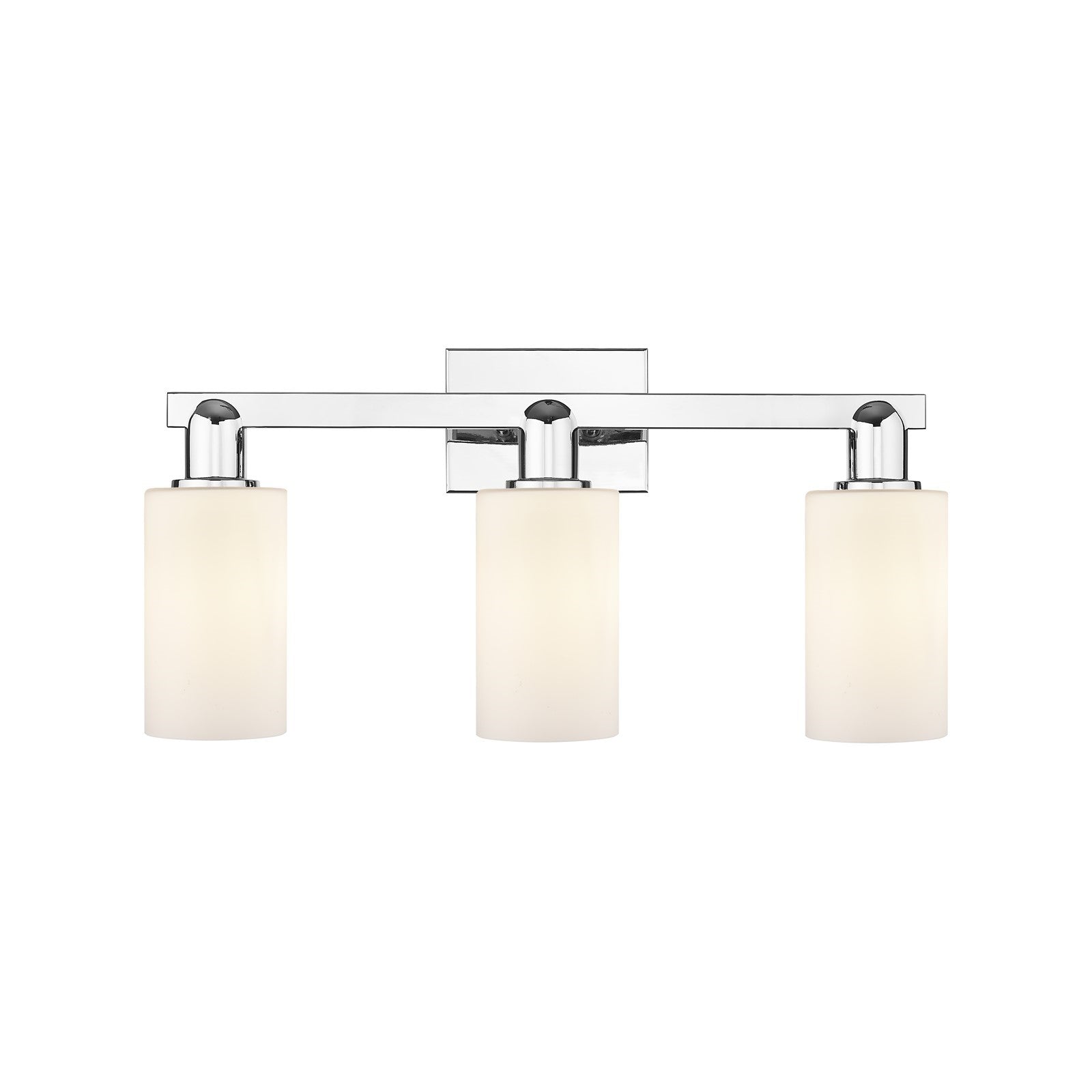 Innovations Clymer 23in 3-Light Bath Vanity Light | Industrial Polished Chrome and Matte White Glass | Bathroom Vanity | 22.88 x | Model 716-3W-PC-G801