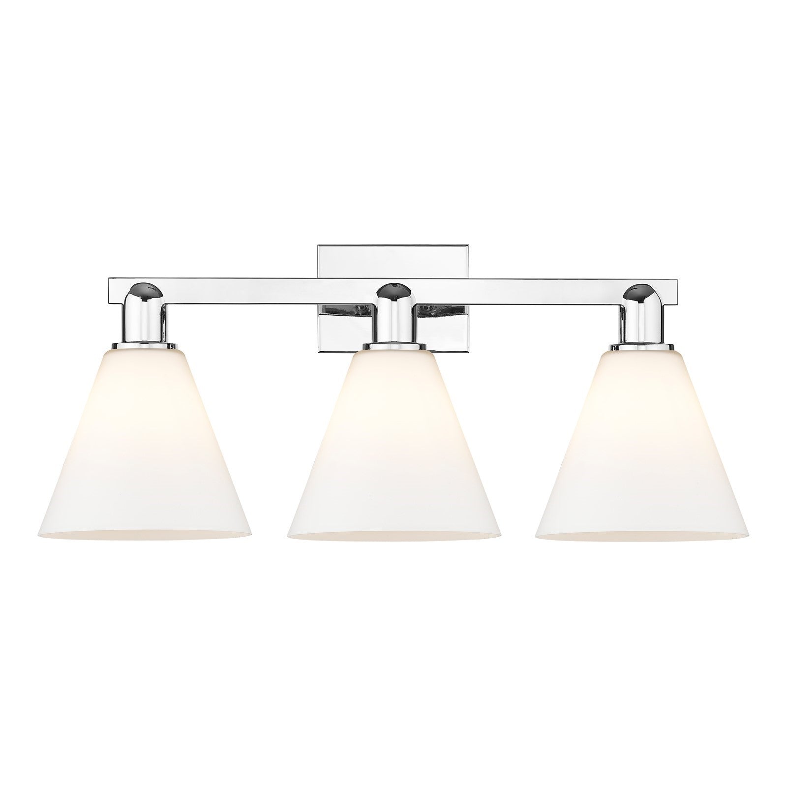 Innovations Berkshire 26in 3-Light Bath Vanity Light | Industrial Polished Chrome and Matte White Glass | Bathroom Vanity & | Model 716-3W-PC-GBC-81