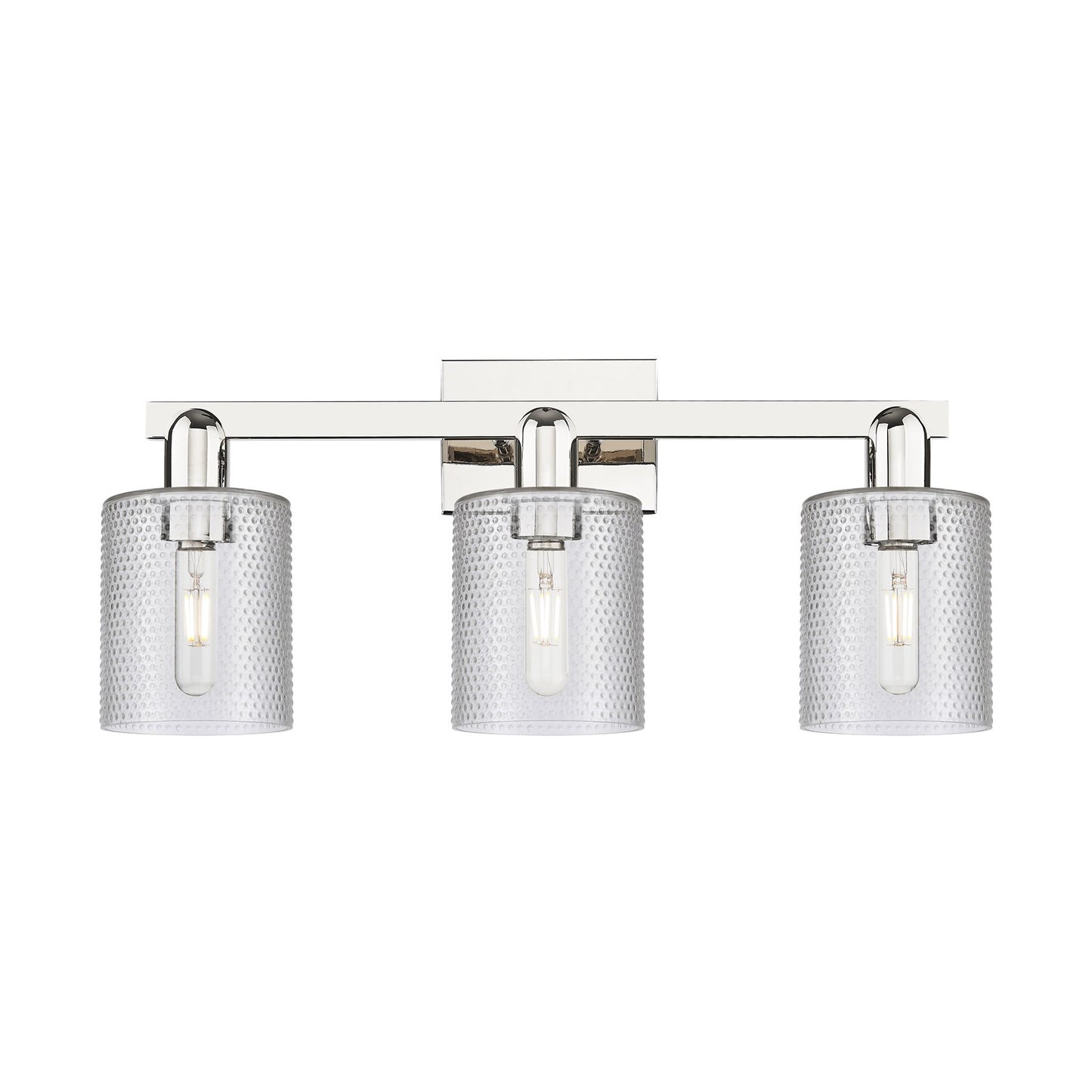 Innovations Cobbleskill 24in 3-Light Bath Vanity | Industrial Transitional Polished Nickel and Clear Glass | Bathroom Vanity | 24 x | Model 716-3W-PN-G112