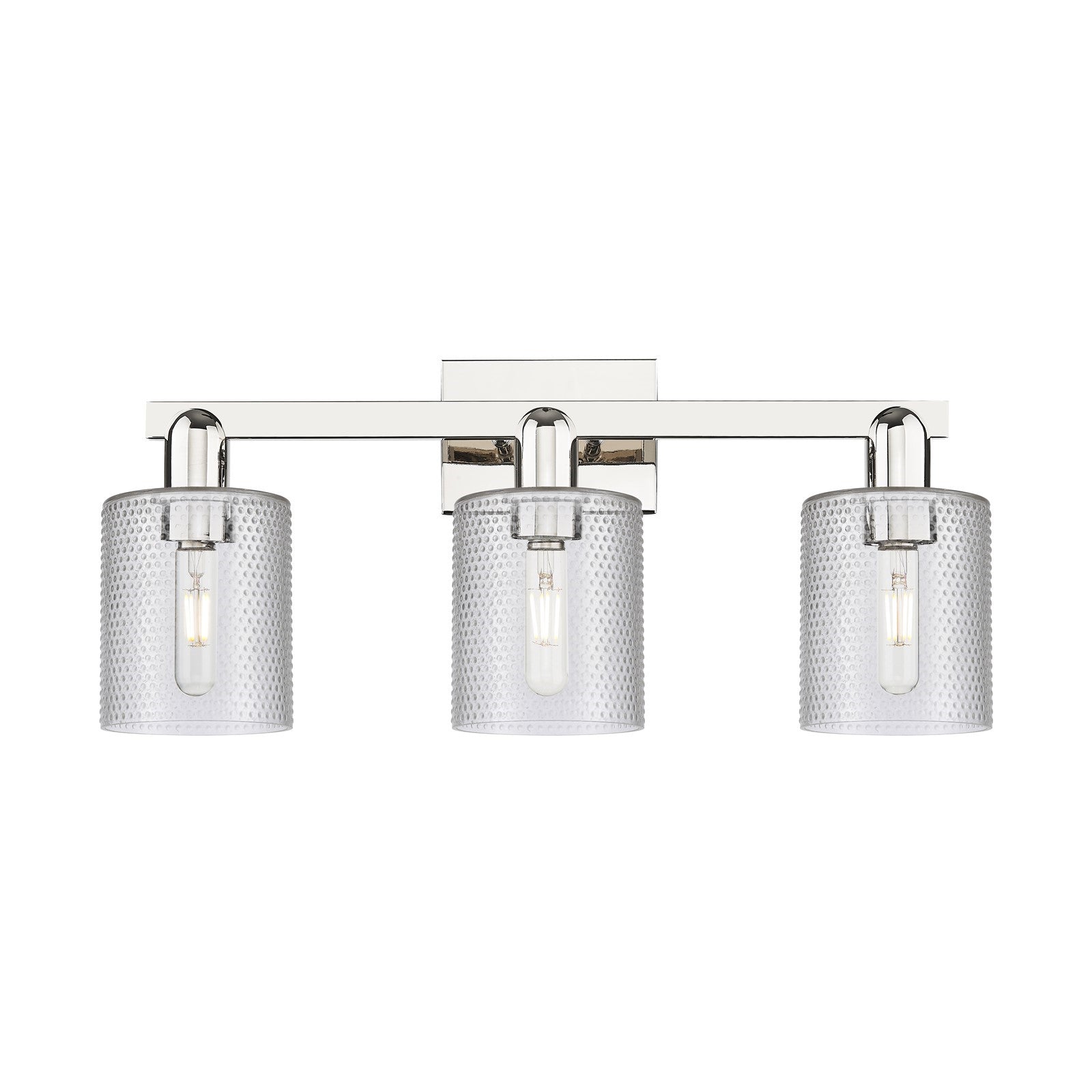 Innovations Cobbleskill 24in 3-Light Bath Vanity | Industrial Transitional Polished Nickel and Clear Glass | Bathroom Vanity | 24 x | Model 716-3W-PN-G112