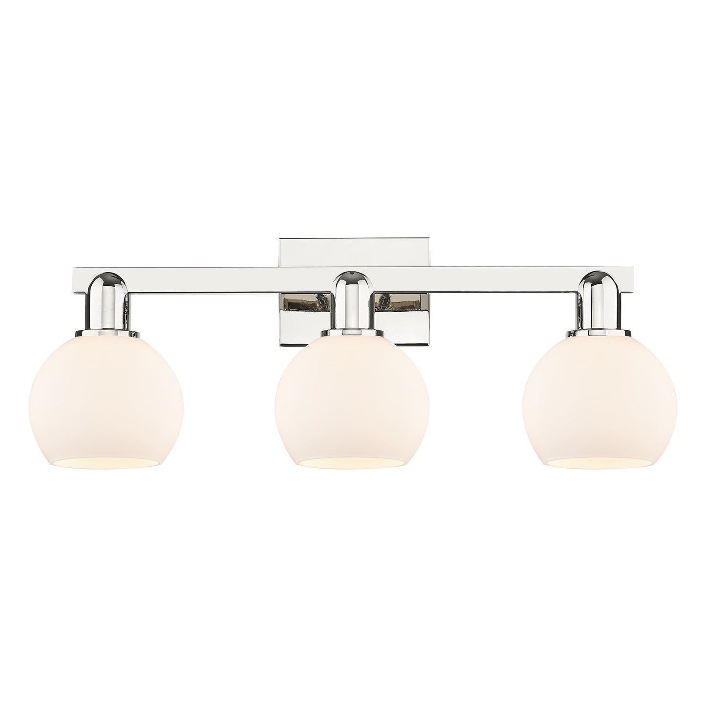 Innovations Athens 25in 3-Light Bath Vanity | Industrial Polished Nickel and Matte White Glass | Bathroom Vanity Light | 24.88 x | Model 716-3W-PN-G121-6