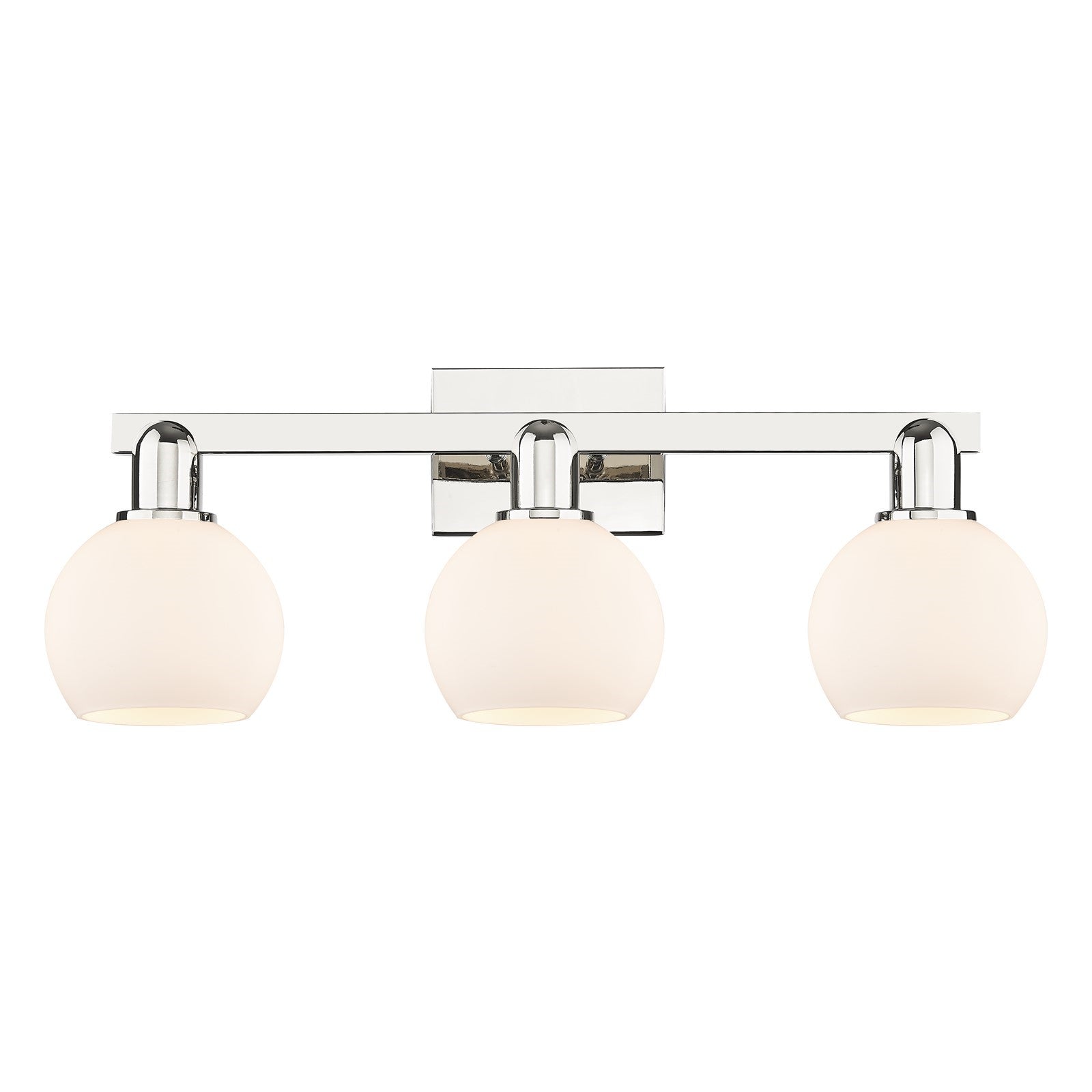 Innovations Athens 25in 3-Light Bath Vanity | Industrial Polished Nickel and Matte White Glass | Bathroom Vanity Light | 24.88 x | Model 716-3W-PN-G121-6