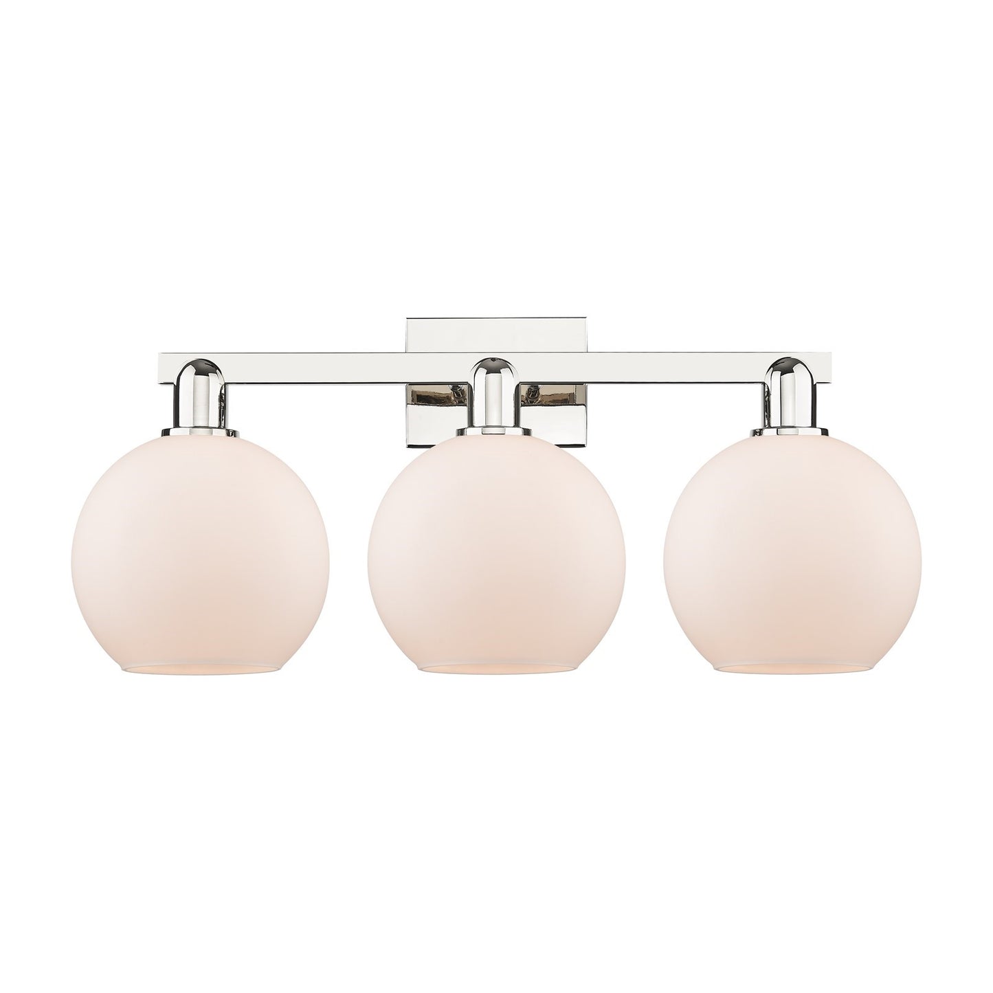 Innovations Athens 27in 3-Light Bath Vanity Light | Industrial Polished Nickel and Matte White Glass | Bathroom Vanity | 27 x | Model 716-3W-PN-G121-8