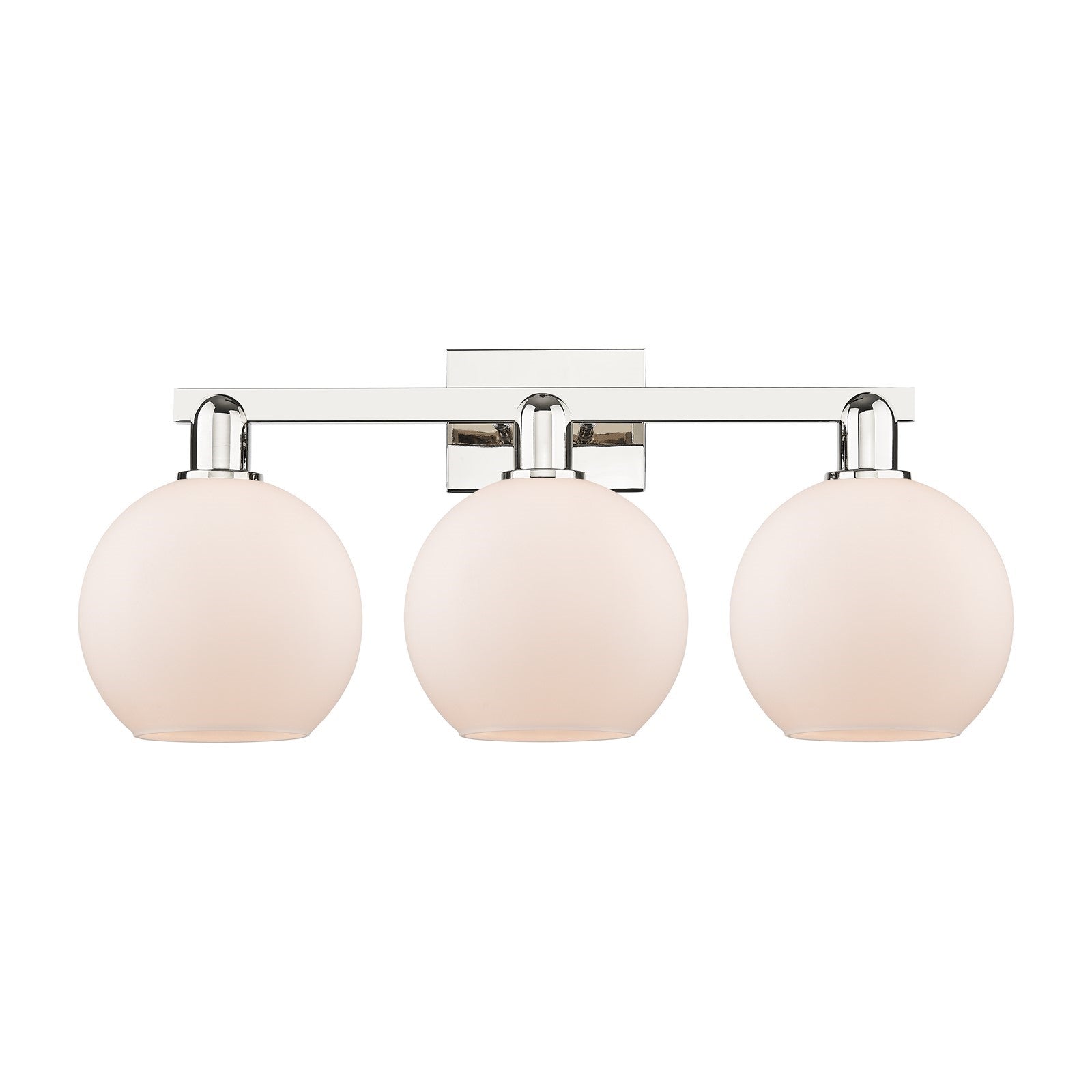 Innovations Athens 27in 3-Light Bath Vanity Light | Industrial Polished Nickel and Matte White Glass | Bathroom Vanity | 27 x | Model 716-3W-PN-G121-8