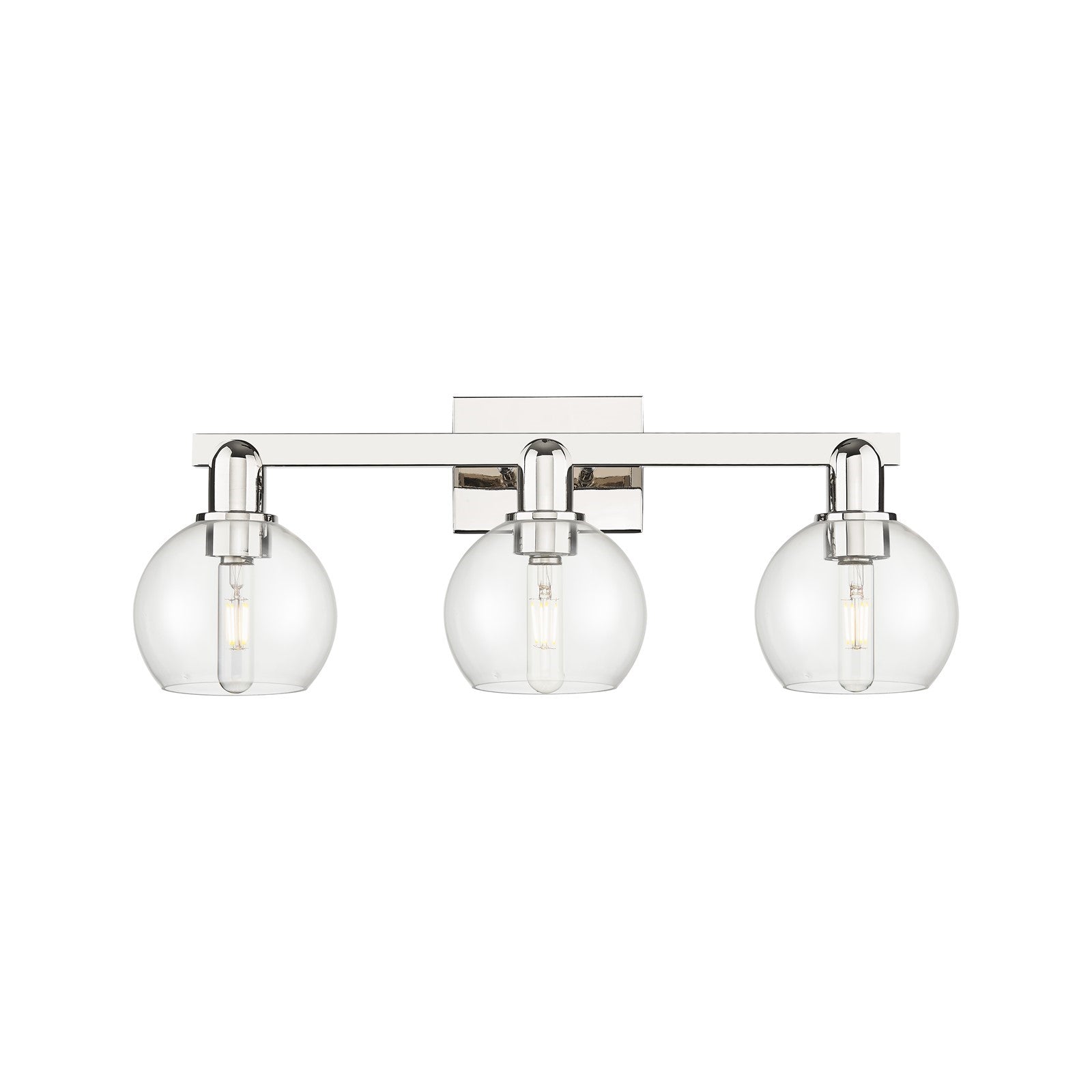 Innovations Athens 25in 3-Light Bath Vanity | Industrial Polished Nickel and Clear Glass | Bathroom Vanity Light | 24.88 x 7.44 x | Model 716-3W-PN-G122-6