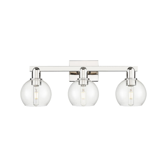 Innovations Athens 25in 3-Light Bath Vanity | Industrial Polished Nickel and Clear Glass | Bathroom Vanity Light | 24.88 x 7.44 x | Model 716-3W-PN-G122-6