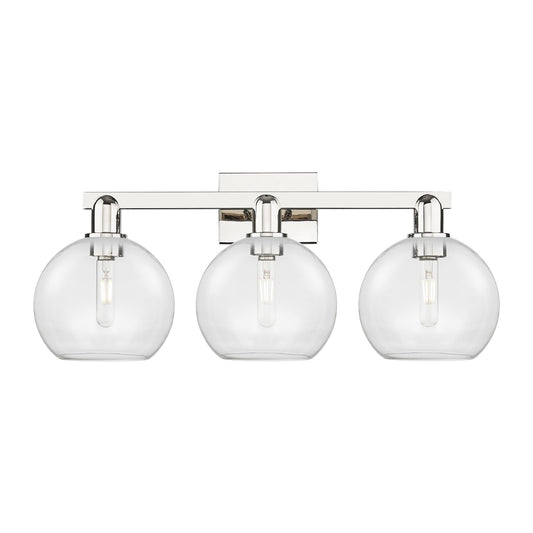 Innovations Athens 27in 3-Light Bath Vanity Light | Industrial Polished Nickel and Clear Glass | Bathroom Vanity & Powder Room | Model 716-3W-PN-G122-8
