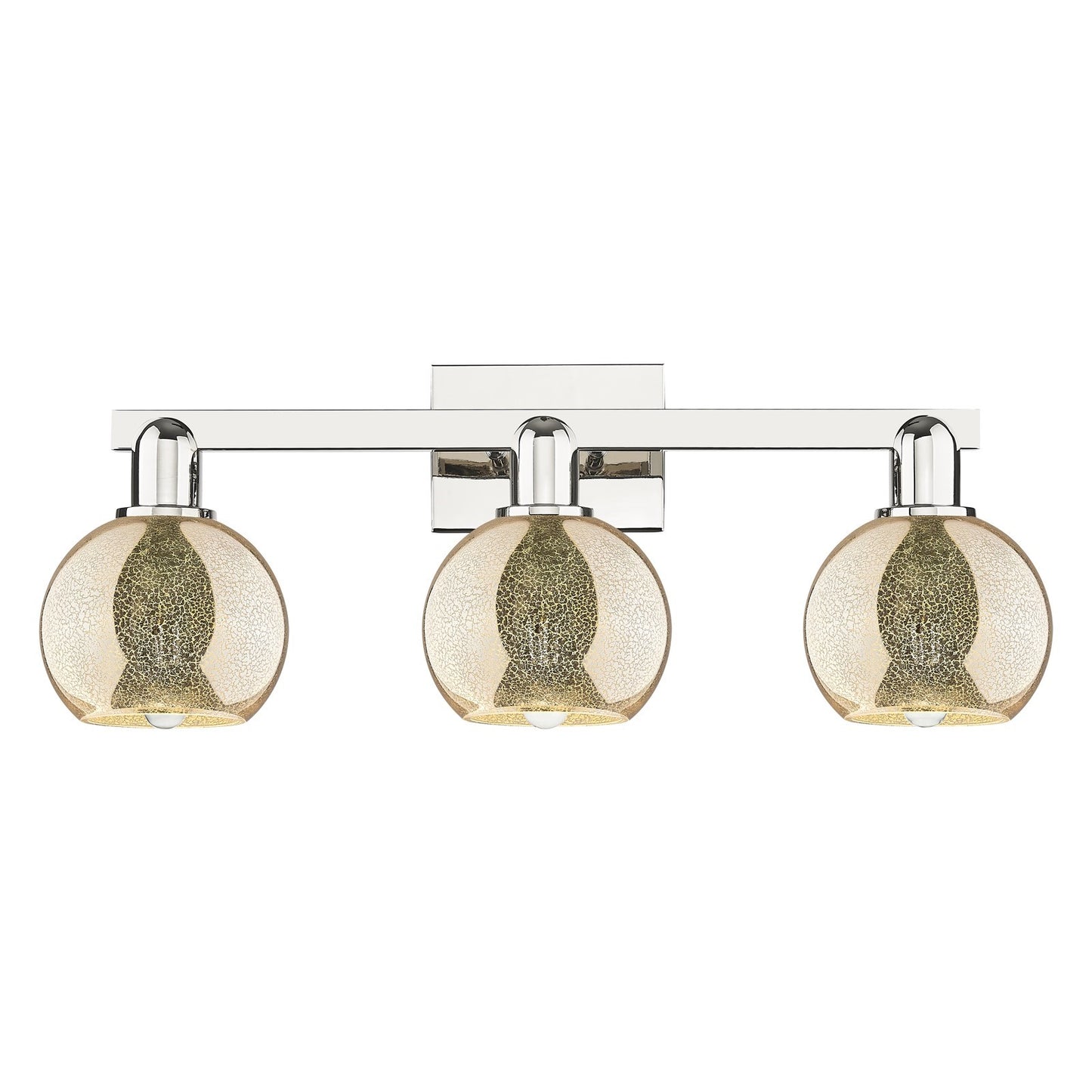 Innovations Athens 24in 3-Light Bath Vanity | Industrial Polished Nickel Steel and Mercury Glass | Bathroom Vanity | 23.88 x 7.44 | Model 716-3W-PN-G128-6