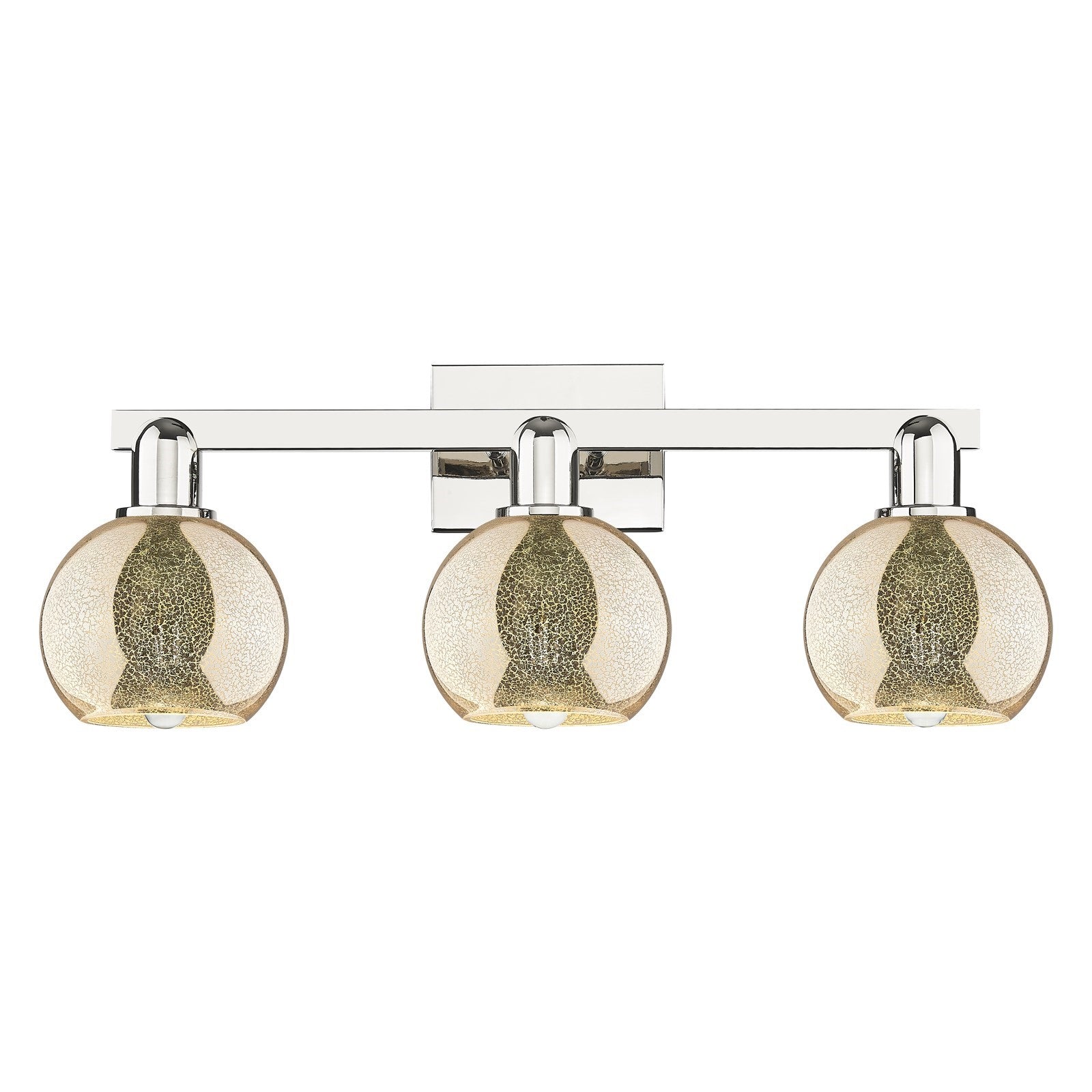 Innovations Athens 24in 3-Light Bath Vanity | Industrial Polished Nickel Steel and Mercury Glass | Bathroom Vanity | 23.88 x 7.44 | Model 716-3W-PN-G128-6