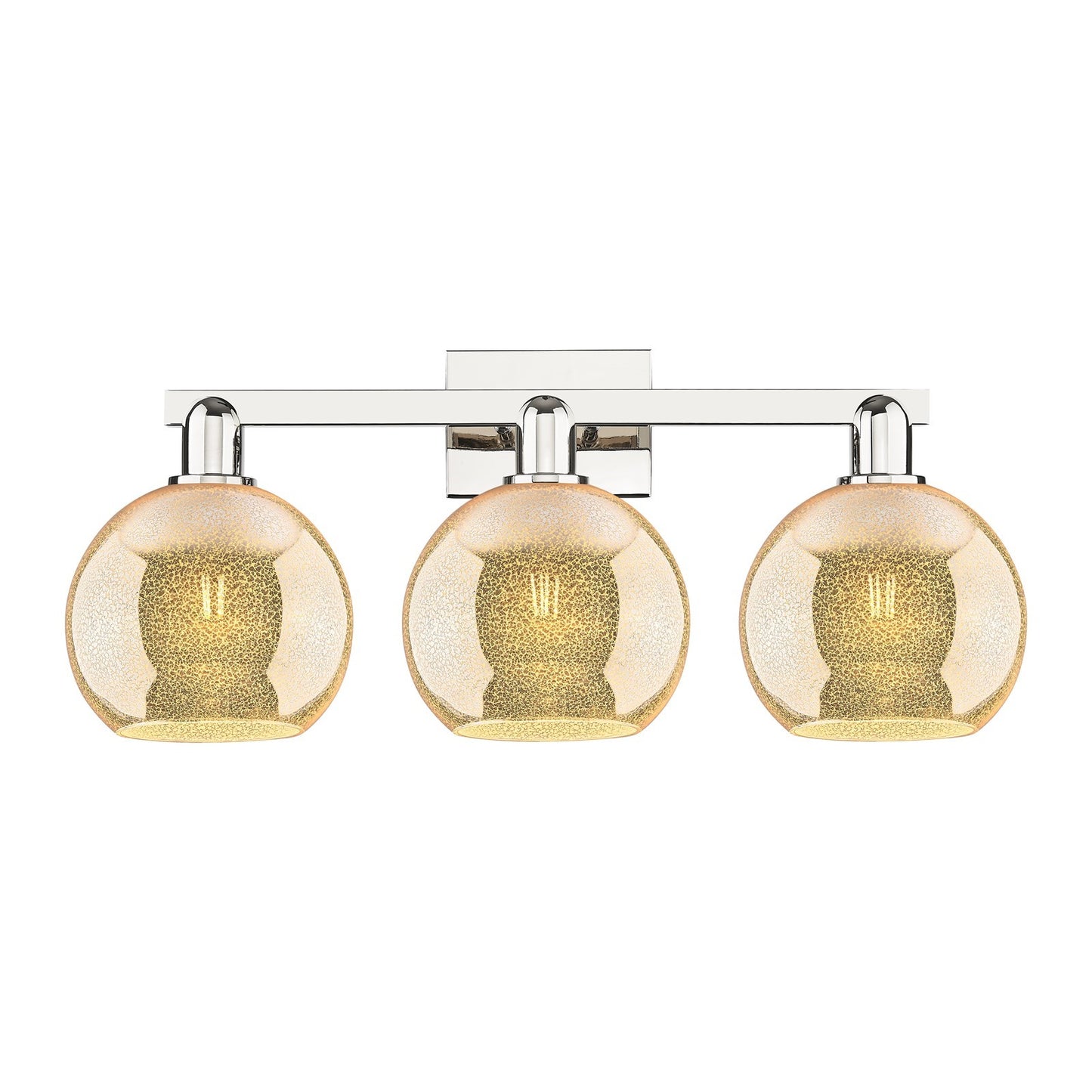 Innovations Athens 27in 3-Light Bath Vanity Light | Industrial Polished Nickel and Mercury Glass | Bathroom Vanity | 27 x 11.75 x | Model 716-3W-PN-G128-8
