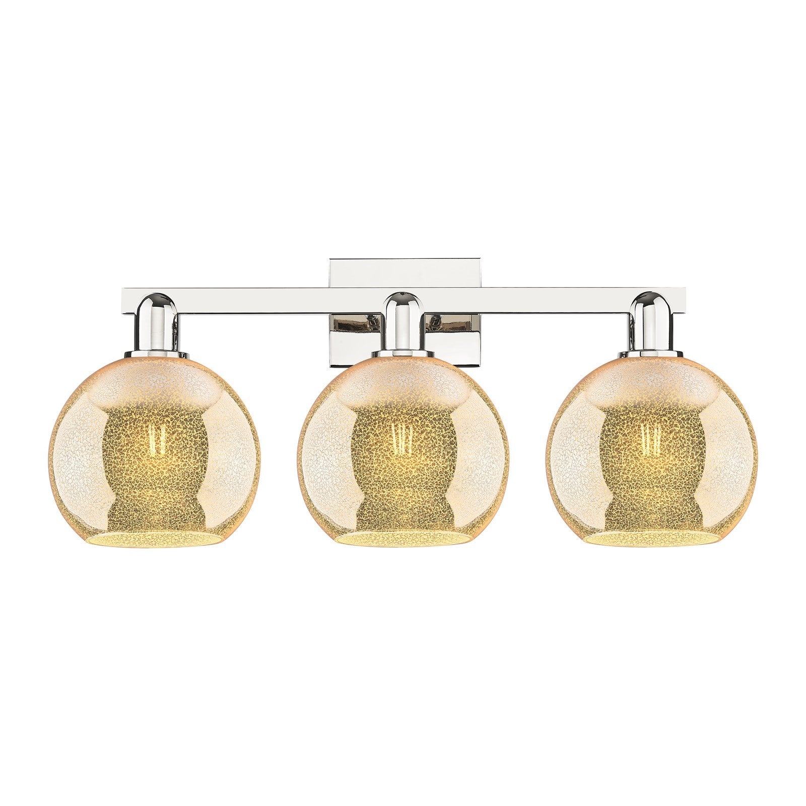 Innovations Athens 27in 3-Light Bath Vanity Light | Industrial Polished Nickel and Mercury Glass | Bathroom Vanity | 27 x 11.75 x | Model 716-3W-PN-G128-8