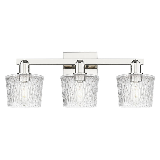 Innovations Niagara 26in 3-Light Bath Vanity Light | Industrial Modern Polished Nickel and Clear Glass | Bathroom Vanity | 25.5 x | Model 716-3W-PN-G402