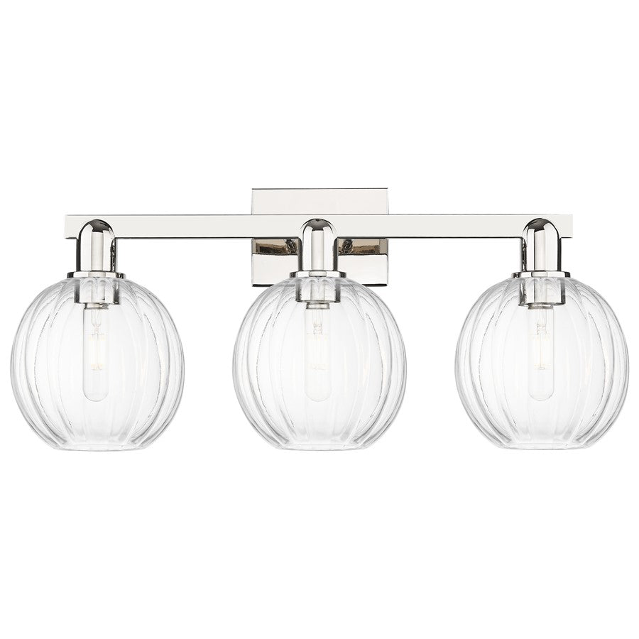 Innovations Preston 3Lt 26" Globe Bath, PN/Clear - 716-3W-PN-G458-7CL