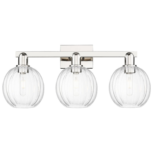 Innovations Preston 3Lt 26" Globe Bath, PN/Clear - 716-3W-PN-G458-7CL
