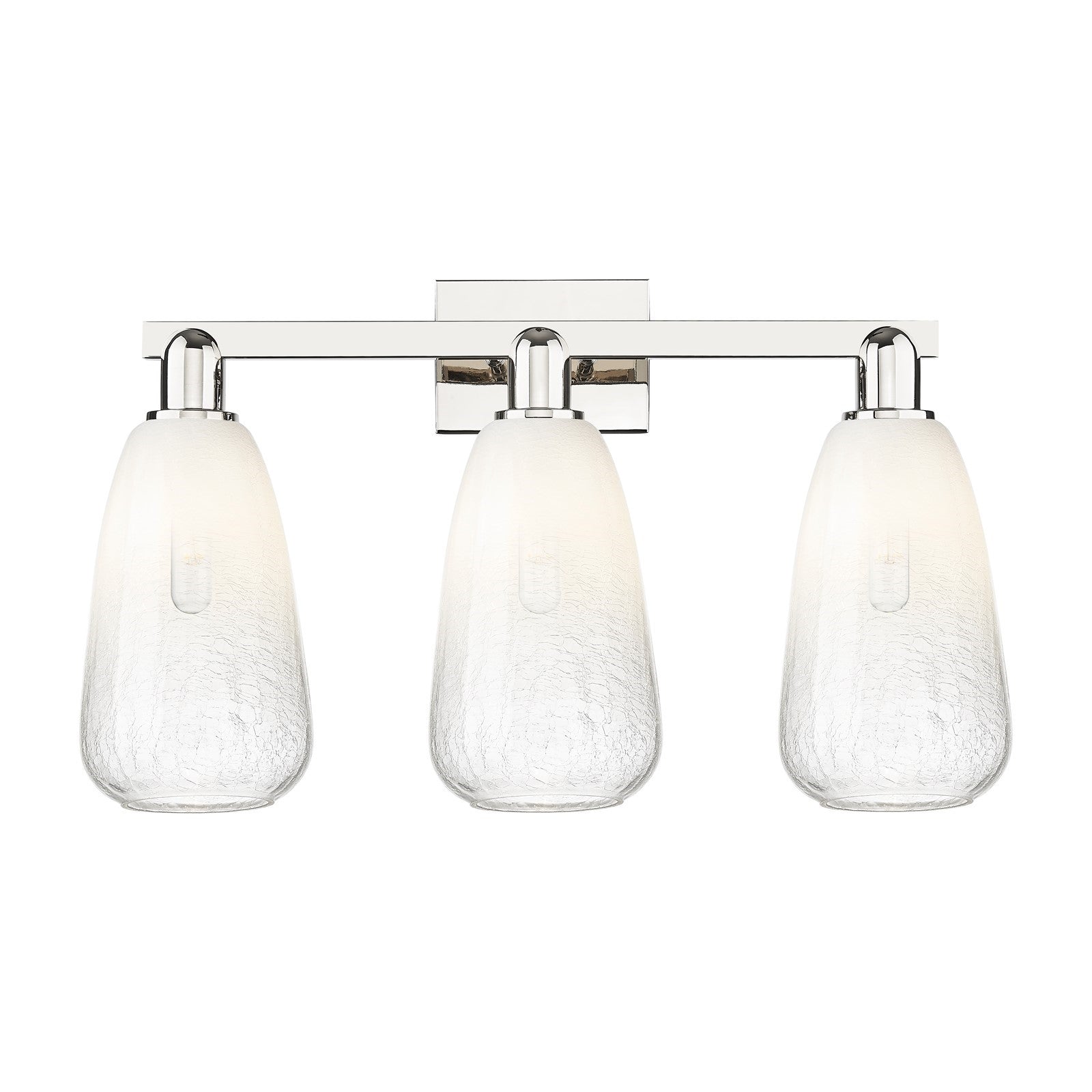 Innovations Brookhaven Almond 26in 3-Light Bath Vanity Light | Industrial Polished Nickel and Opal Glass | Bathroom Vanity | 25 | Model 716-3W-PN-G480-6OP