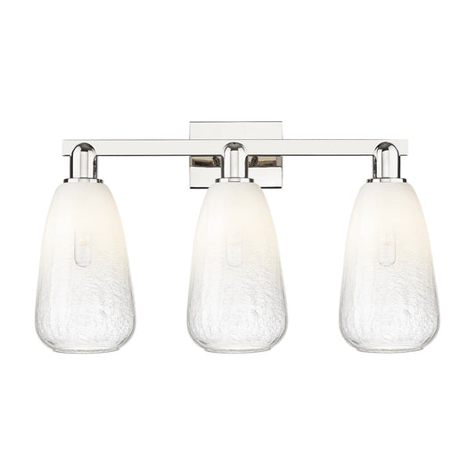 Innovations Brookhaven Almond 26in 3-Light Bath Vanity Light | Industrial Polished Nickel and Opal Glass | Bathroom Vanity | 25 | Model 716-3W-PN-G480-6OP