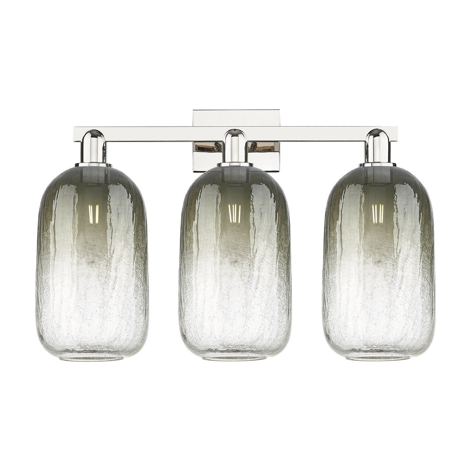 Innovations Brookhaven Cloche 26in 3-Light Bath Vanity Light | Industrial Polished Nickel and Slate Glass | Bathroom Vanity | Model 716-3W-PN-G482-7SL