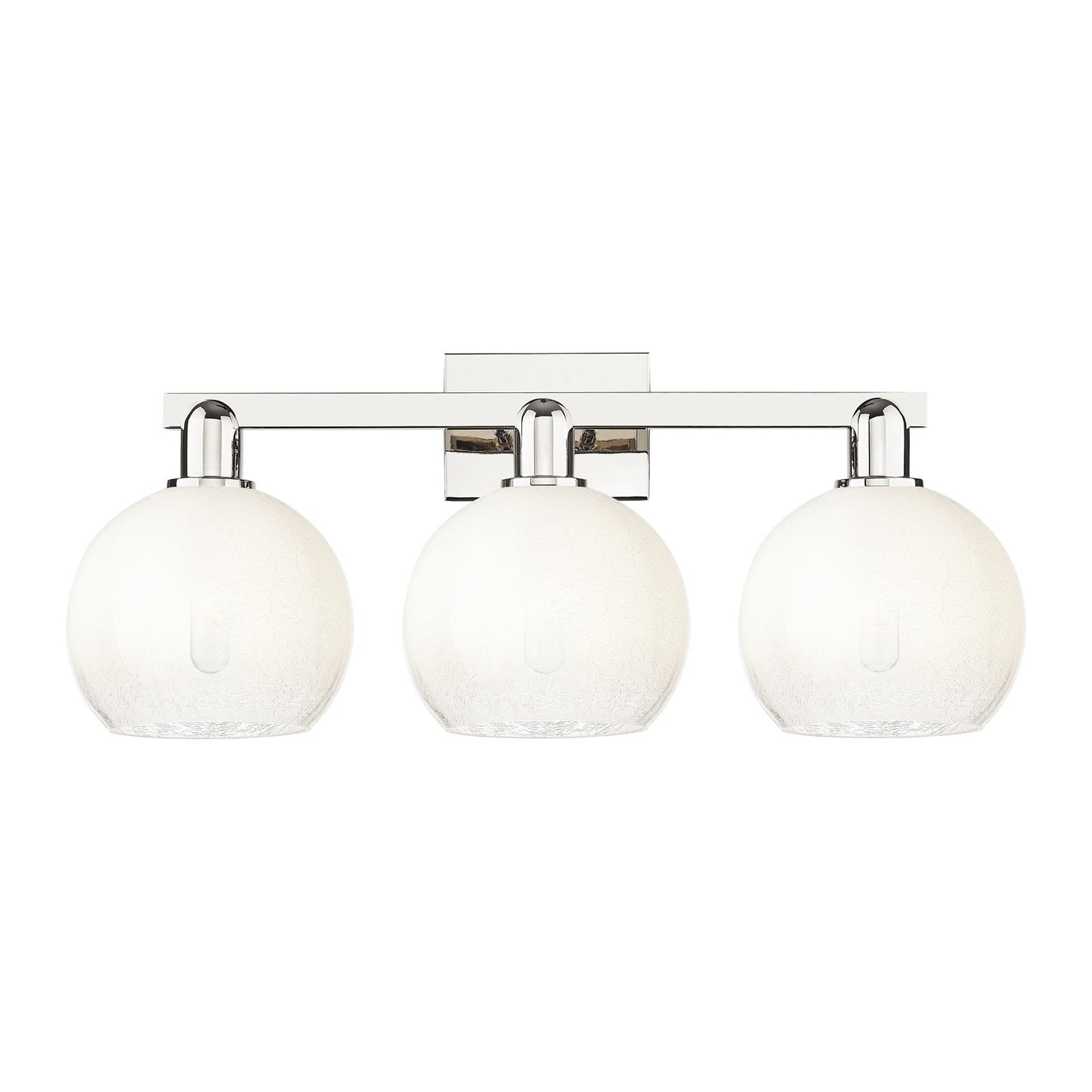 Innovations Brookhaven Globe 27in 3-Light Bath Vanity Light | Industrial Polished Nickel and Opal Glass | Bathroom Vanity | 27 | Model 716-3W-PN-G483-8OP