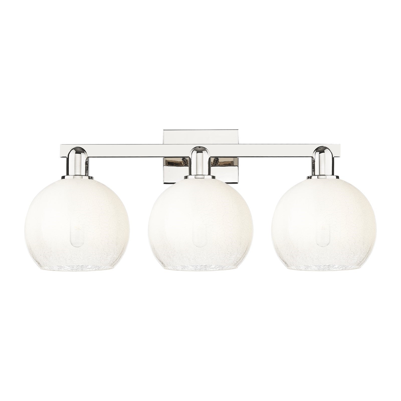 Innovations Brookhaven Globe 27in 3-Light Bath Vanity Light | Industrial Polished Nickel and Opal Glass | Bathroom Vanity | 27 | Model 716-3W-PN-G483-8OP