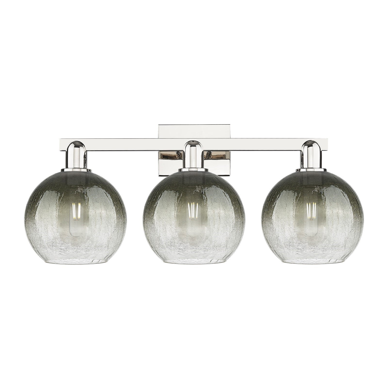 Innovations Brookhaven Globe 26.88in 3-Light Bath Vanity Light | Industrial Polished Nickel and Slate Glass | Bathroom Vanity | Model 716-3W-PN-G483-8SL