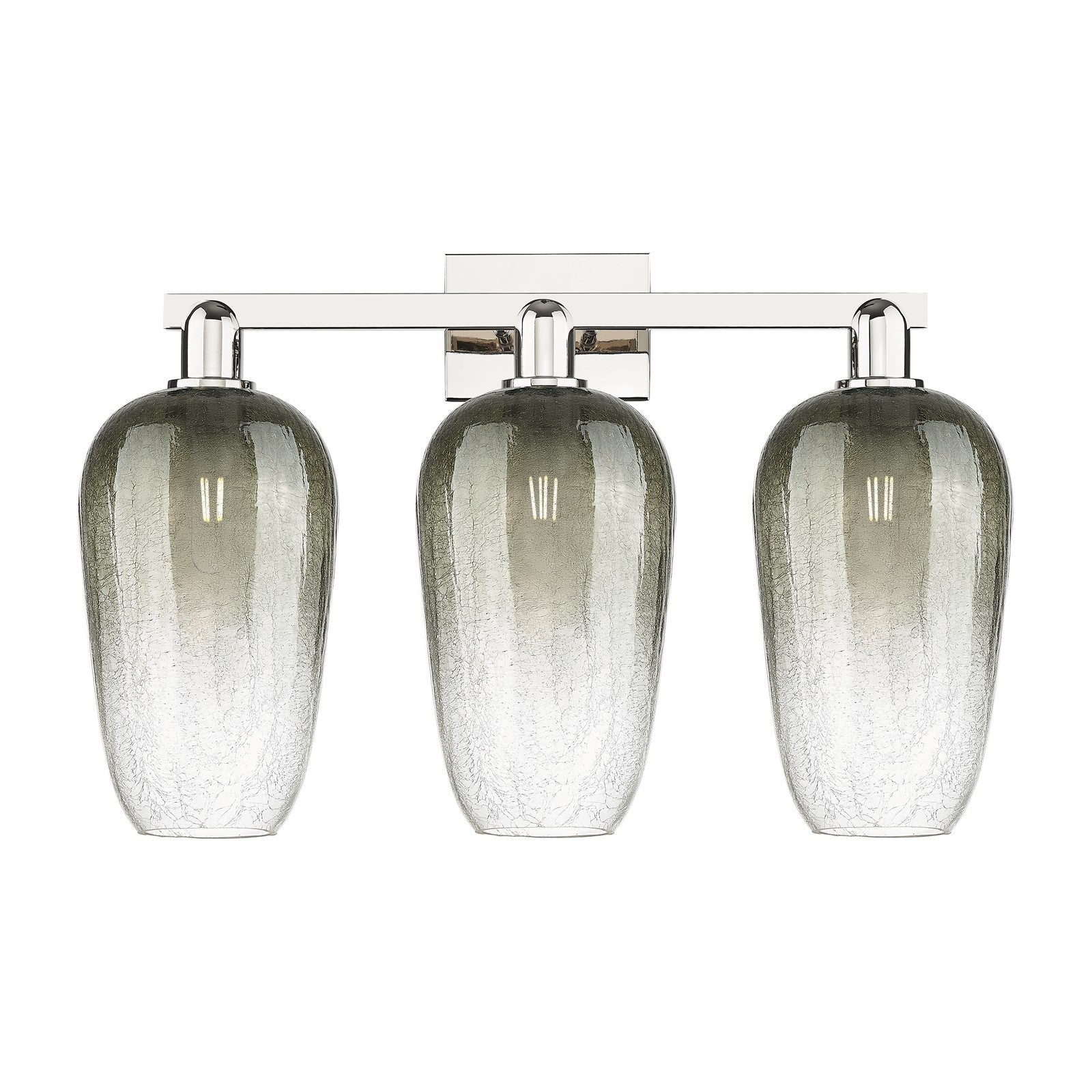 Innovations Brookhaven Flute 26in 3-Light Bath Vanity Light | Industrial Transitional Polished Nickel Steel and Slate Glass | Model 716-3W-PN-G484-7SL