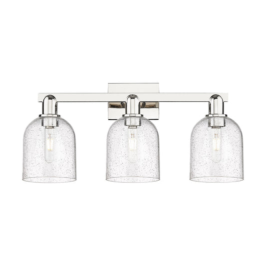 Innovations Bella 25in 3-Light Bath Vanity Light | Industrial Polished Nickel Steel and Seedy Glass | Bathroom Vanity | 24.5 x | Model 716-3W-PN-G558-6SDY