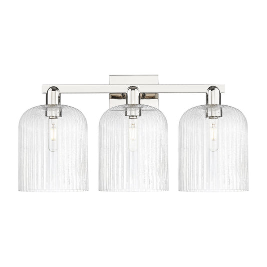 Innovations Bridal Veil 27in 3-Light Bath Vanity Light | Industrial Polished Nickel and Seedy Glass | Bathroom Vanity | 27 x | Model 716-3W-PN-G559-8SDY