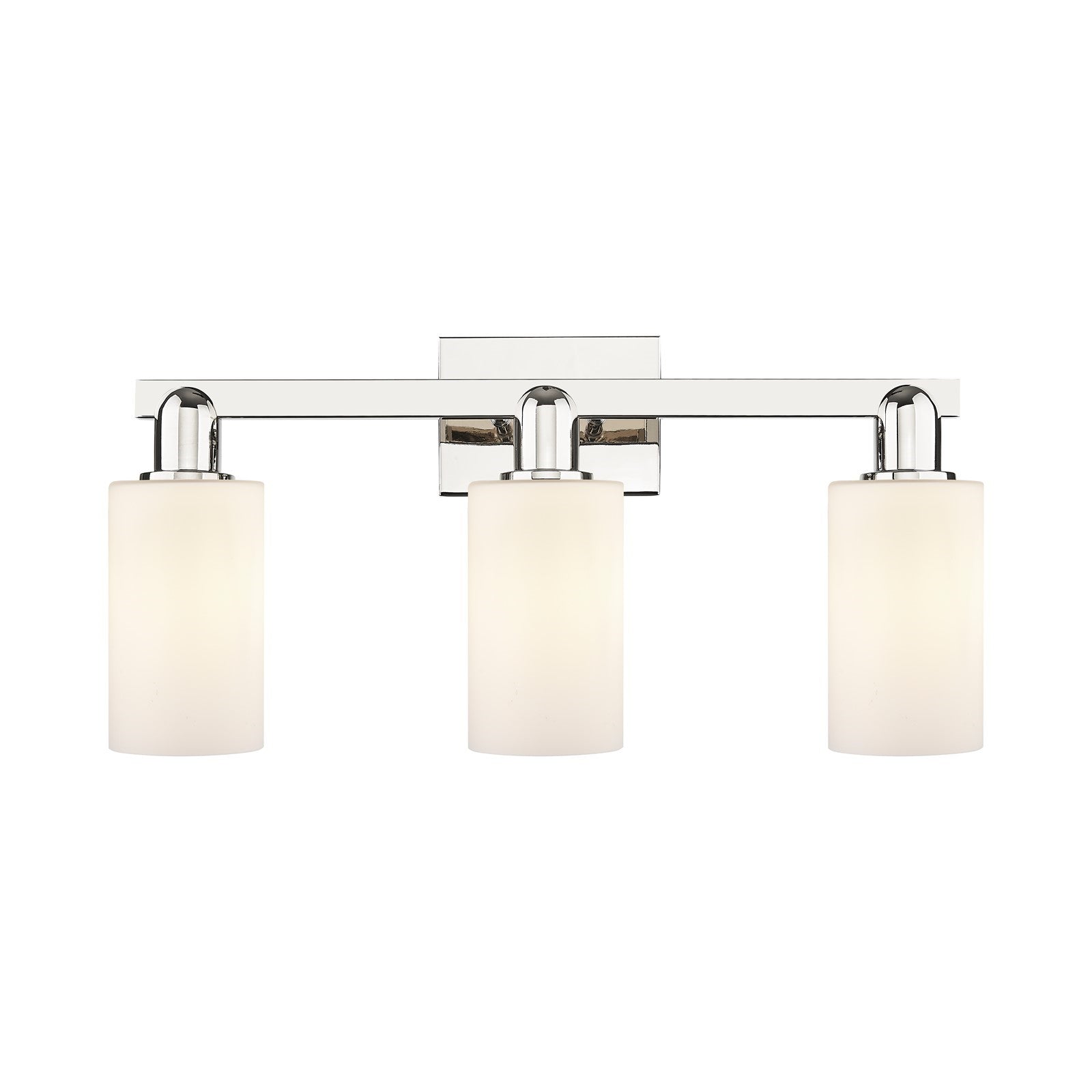 Innovations Clymer 23in 3-Light Bath Vanity Light | Industrial Polished Nickel and Matte White Glass | Bathroom Vanity | 22.88 x | Model 716-3W-PN-G801