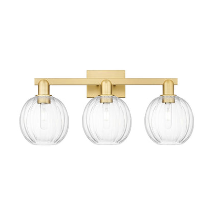 Innovations Preston 3Lt 26" Globe Bath Light, Gold/Clear - 716-3W-SG-G458-7CL
