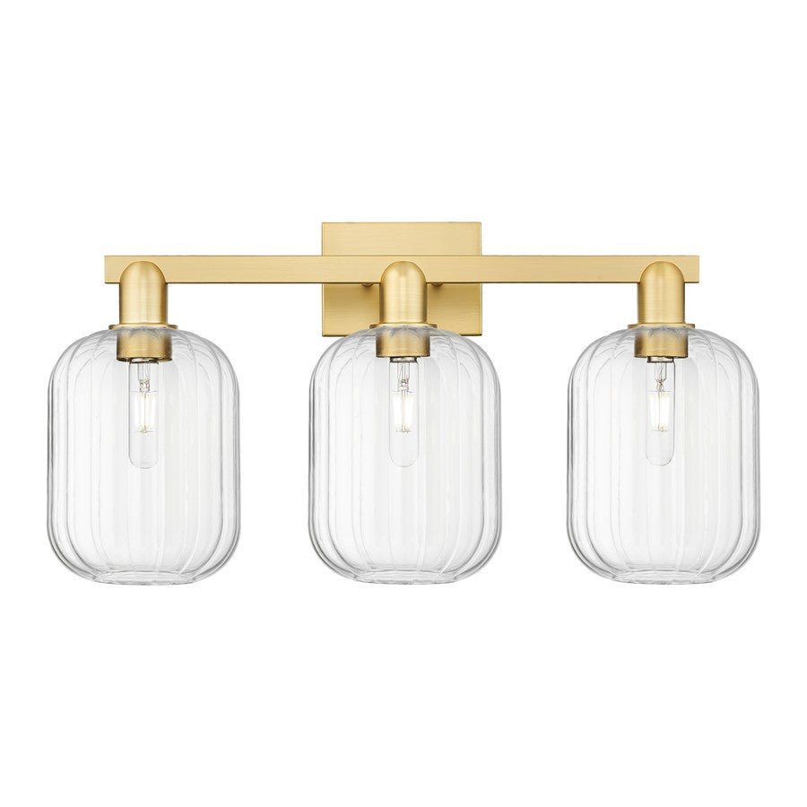 Innovations Preston 3Lt 26" Jar Bath Light, Gold/Clear - 716-3W-SG-G460-7CL