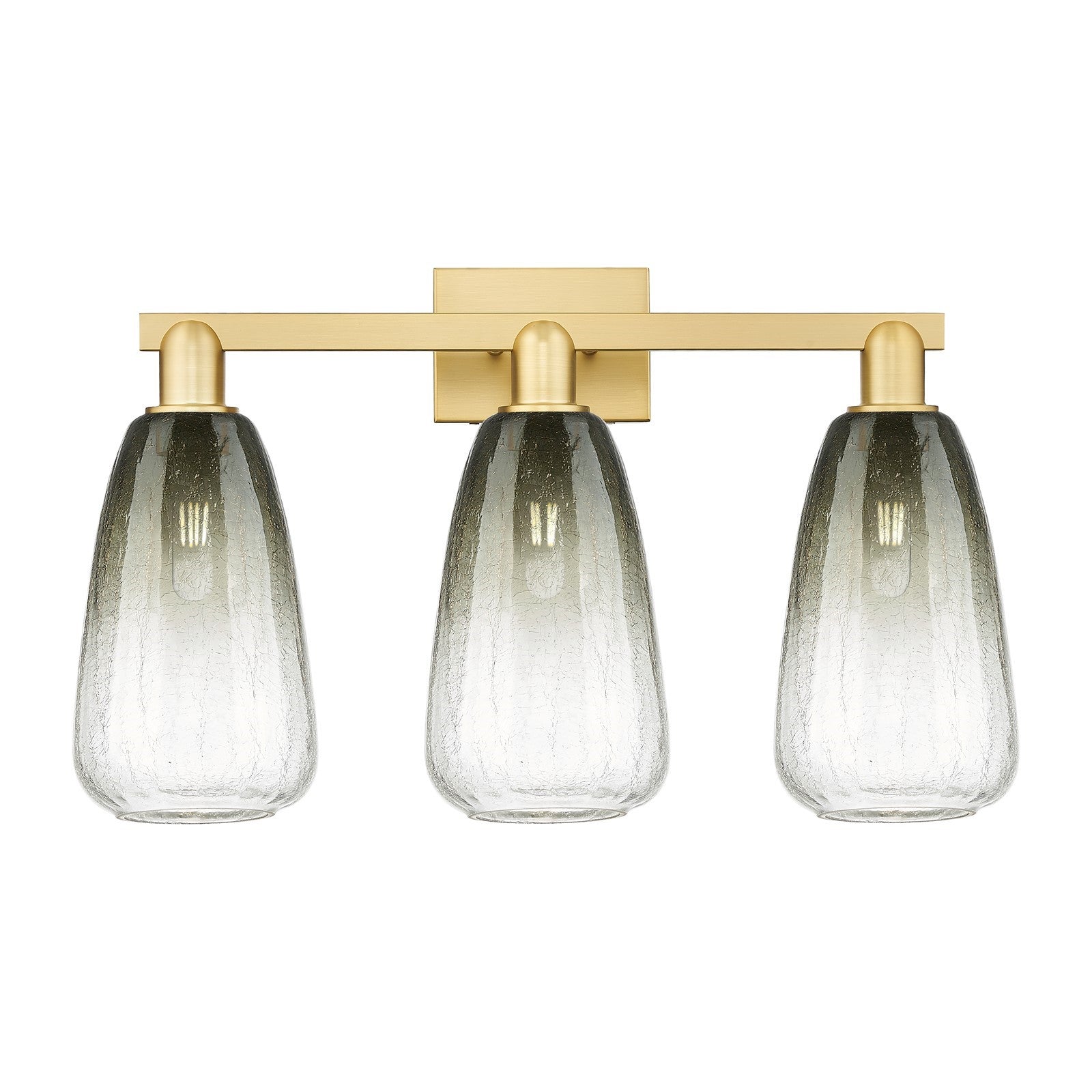 Innovations Brookhaven Almond 25in 3-Light Bath Vanity Light | Industrial Satin Gold Steel and Slate Glass | Bathroom Vanity | Model 716-3W-SG-G480-6SL
