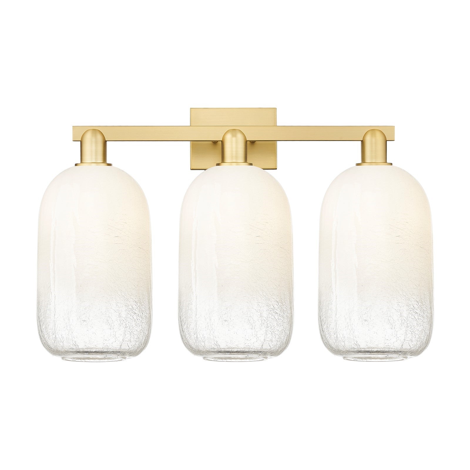 Innovations Brookhaven Cloche 26in 3-Light Bath Vanity Light | Industrial Satin Gold Steel and Opal Glass | Bathroom Vanity | Model 716-3W-SG-G482-7OP