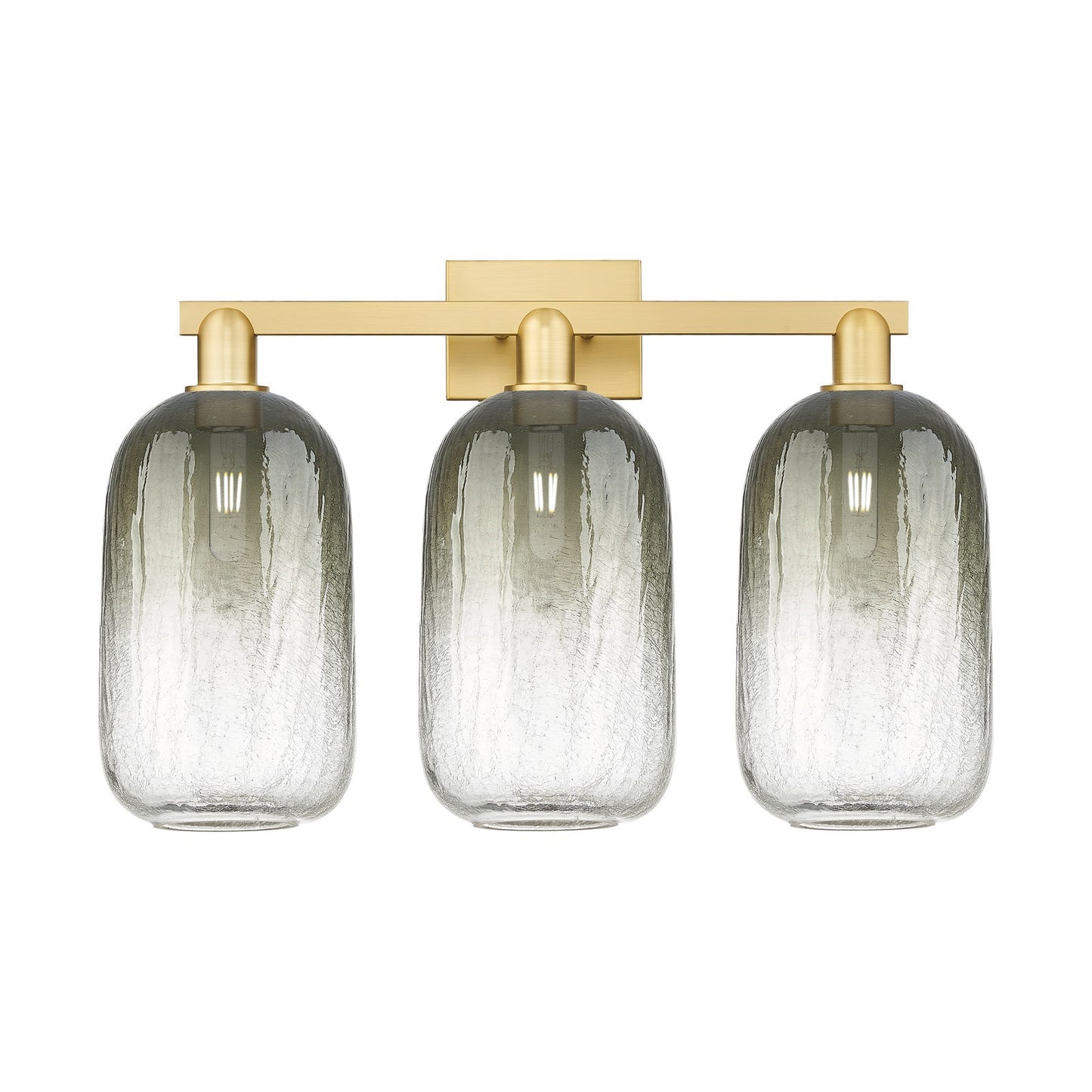 Innovations Brookhaven Cloche 26in 3-Light Bath Vanity | Industrial Satin Gold Steel and Slate Glass | Bathroom & Powder Room | Model 716-3W-SG-G482-7SL