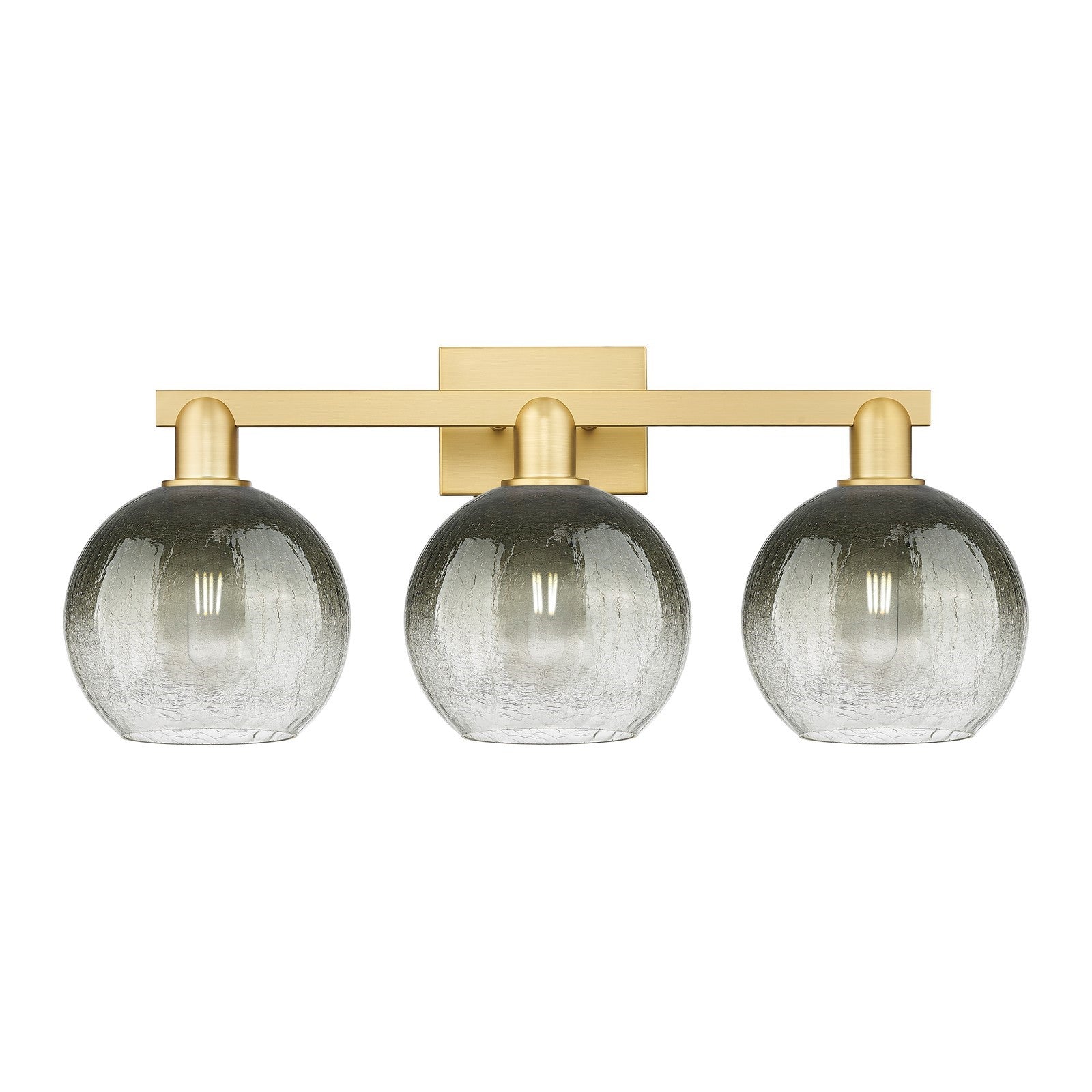 Innovations Brookhaven Globe 26.88in 3-Light Bath Vanity | Industrial Satin Gold Steel and Slate Glass | Bathroom Vanity | Model 716-3W-SG-G483-8SL