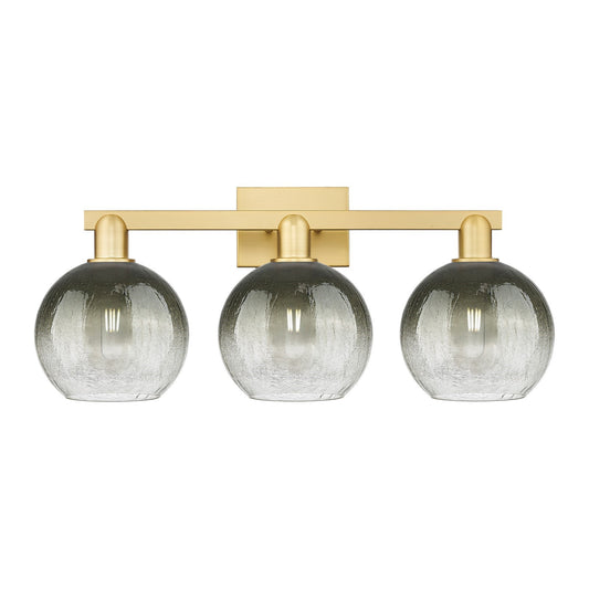 Innovations Brookhaven Globe 26.88in 3-Light Bath Vanity | Industrial Satin Gold Steel and Slate Glass | Bathroom Vanity | Model 716-3W-SG-G483-8SL