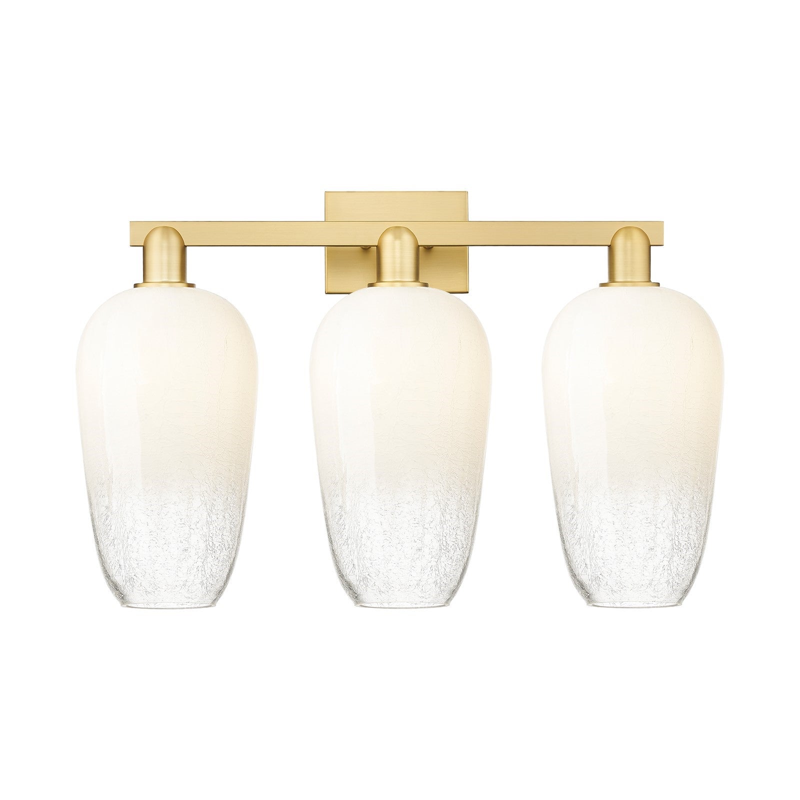 Innovations Brookhaven Flute 26in 3-Light Bath Vanity Light | Industrial Satin Gold Steel and Opal Glass | Entryway & Hallway | Model 716-3W-SG-G484-7OP