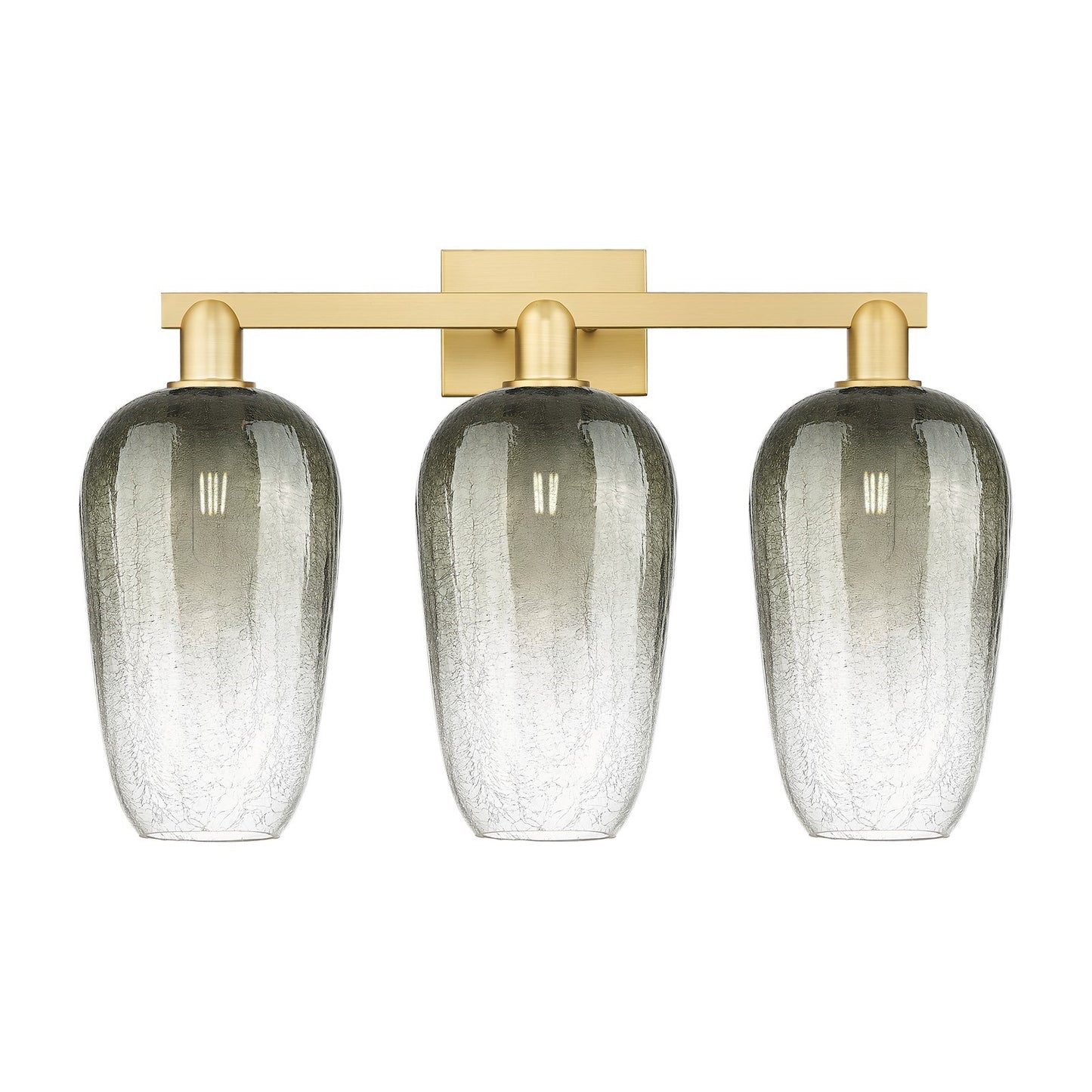 Innovations Brookhaven Flute 26in 3-Light Bath Vanity | Industrial Satin Gold Steel and Slate Glass | Bathroom Vanity | 26 x | Model 716-3W-SG-G484-7SL