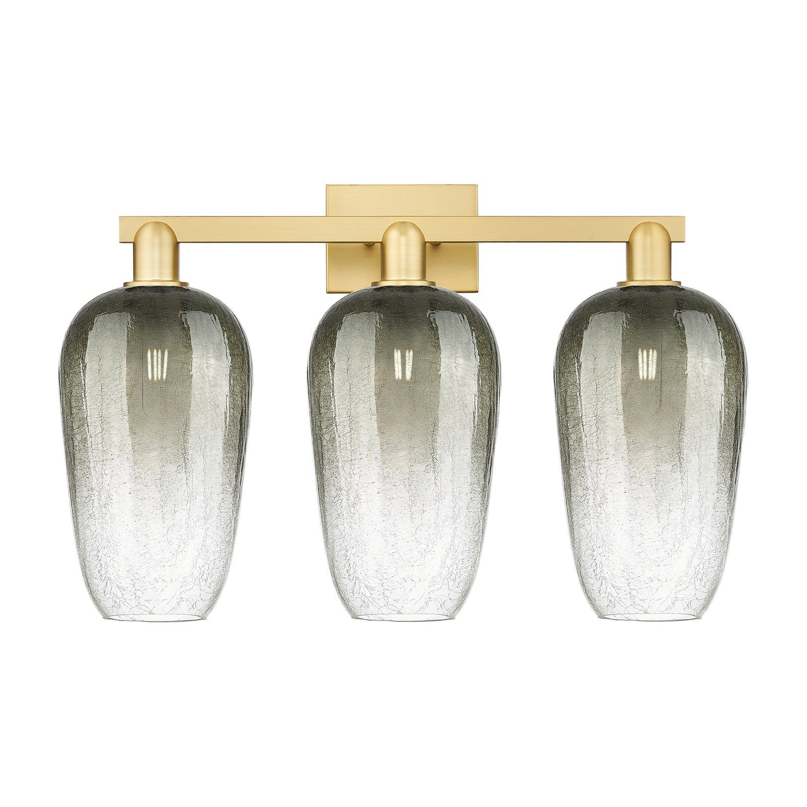 Innovations Brookhaven Flute 26in 3-Light Bath Vanity | Industrial Satin Gold Steel and Slate Glass | Bathroom Vanity | 26 x | Model 716-3W-SG-G484-7SL