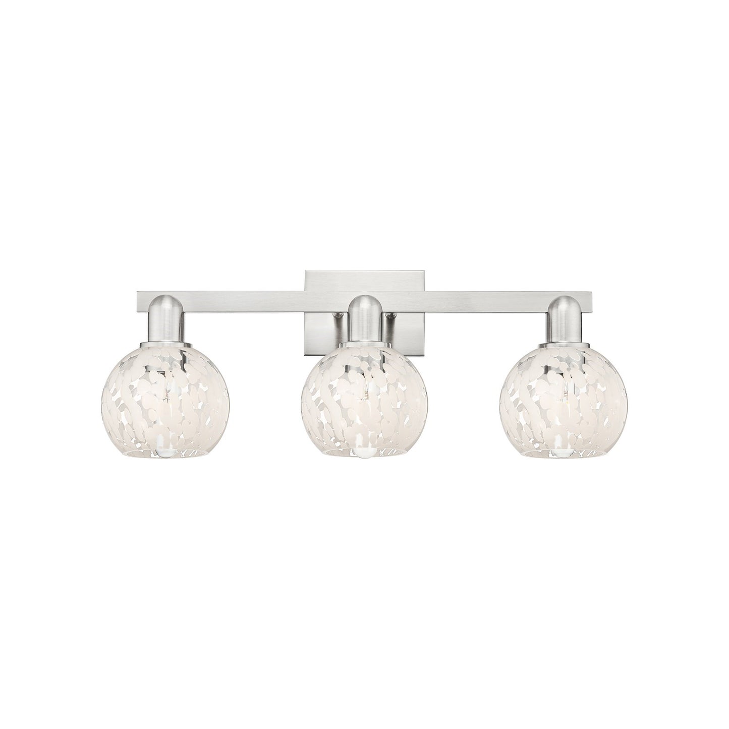 Innovations Lighting Arcadia 25in 3-Light Bath Vanity Light | Industrial Brushed Satin Nickel and White Mouchette Glass | Model 716-3W-SN-G1216-6WM