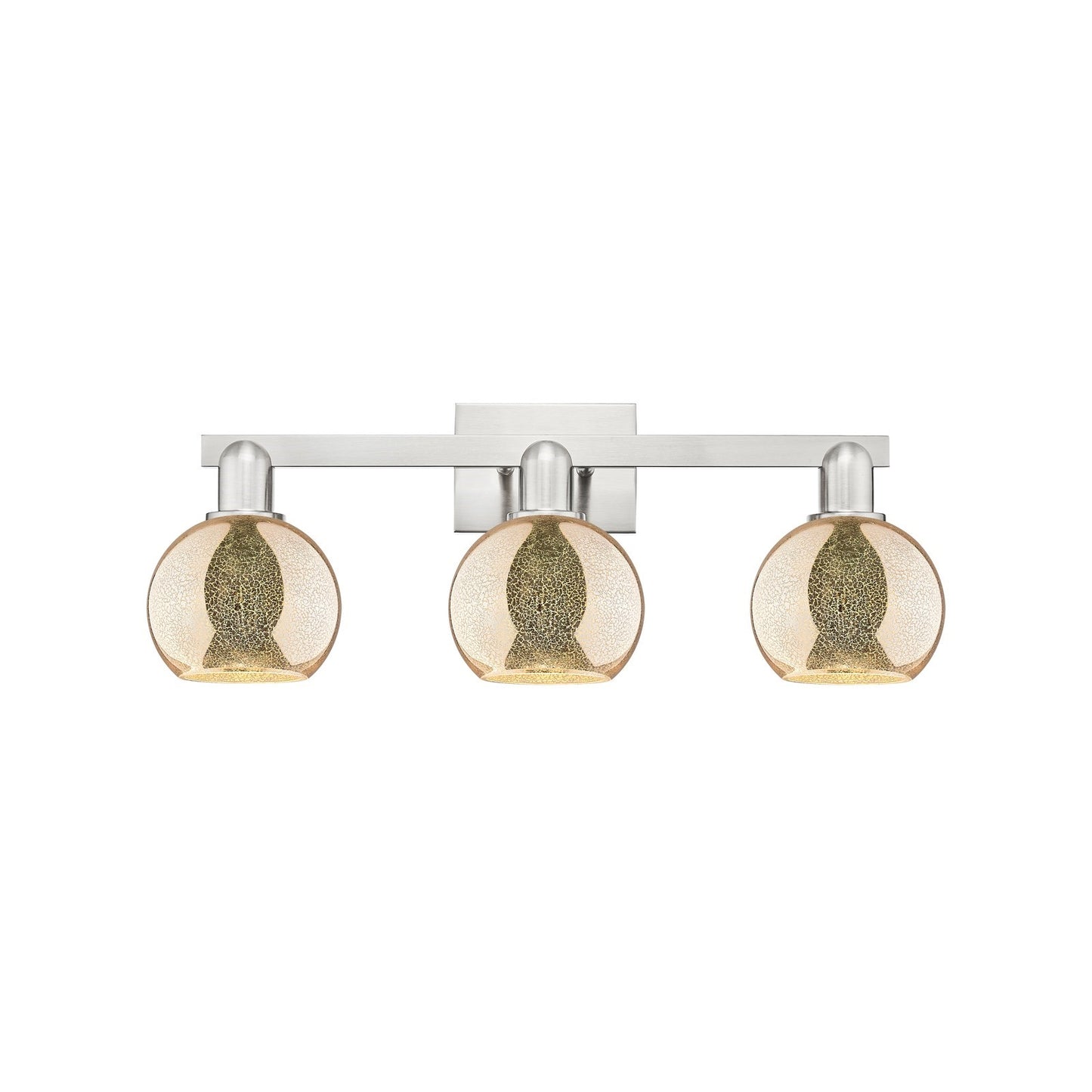 Innovations Athens 24in 3-Light Bath Vanity Light | Industrial Brushed Satin Nickel and Mercury Glass | Bathroom Vanity | 23.88 x | Model 716-3W-SN-G128-6