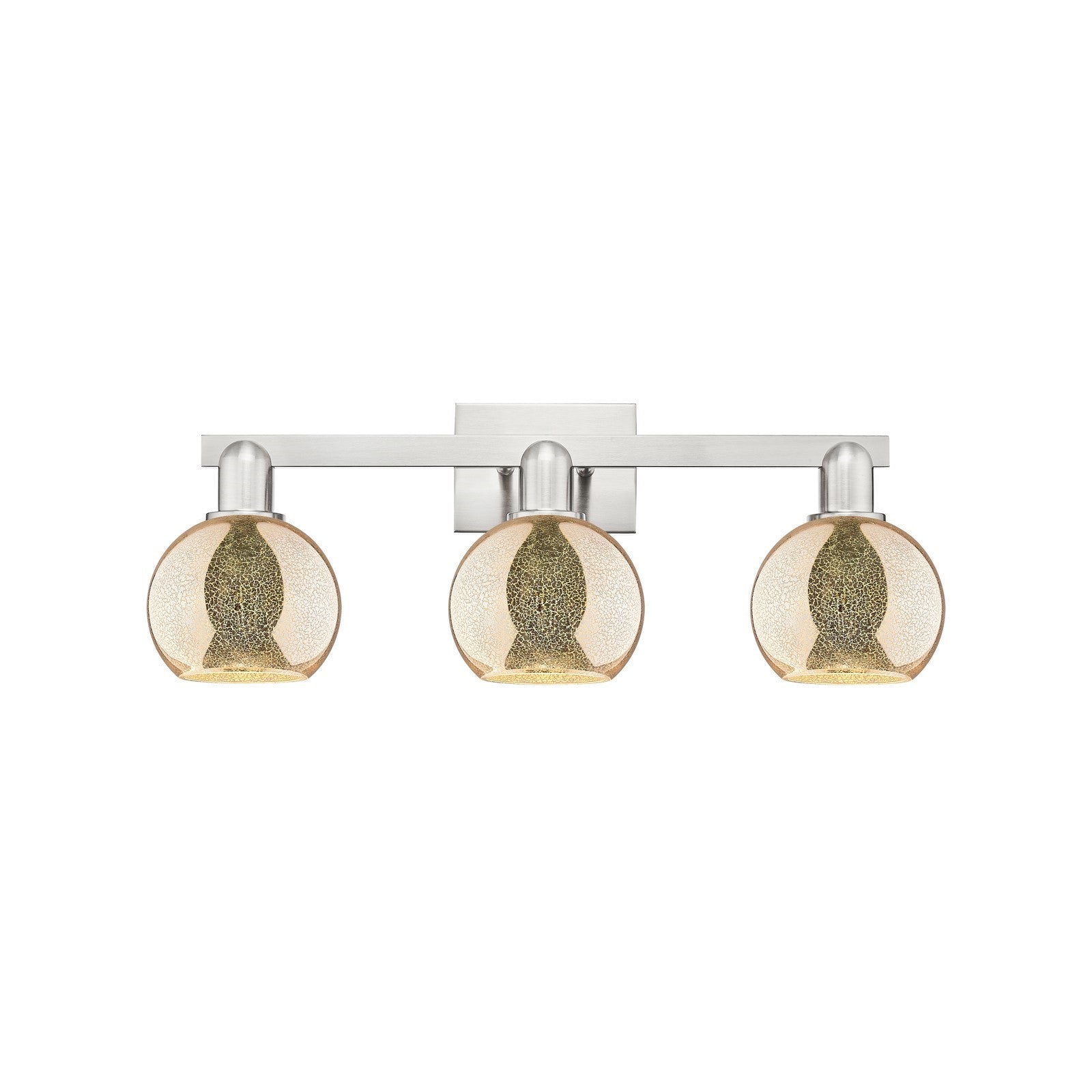 Innovations Athens 24in 3-Light Bath Vanity Light | Industrial Brushed Satin Nickel and Mercury Glass | Bathroom Vanity | 23.88 x | Model 716-3W-SN-G128-6