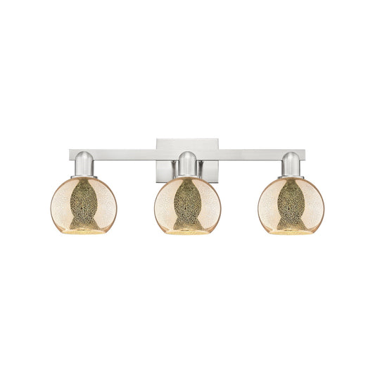 Innovations Athens 24in 3-Light Bath Vanity Light | Industrial Brushed Satin Nickel and Mercury Glass | Bathroom Vanity | 23.88 x | Model 716-3W-SN-G128-6