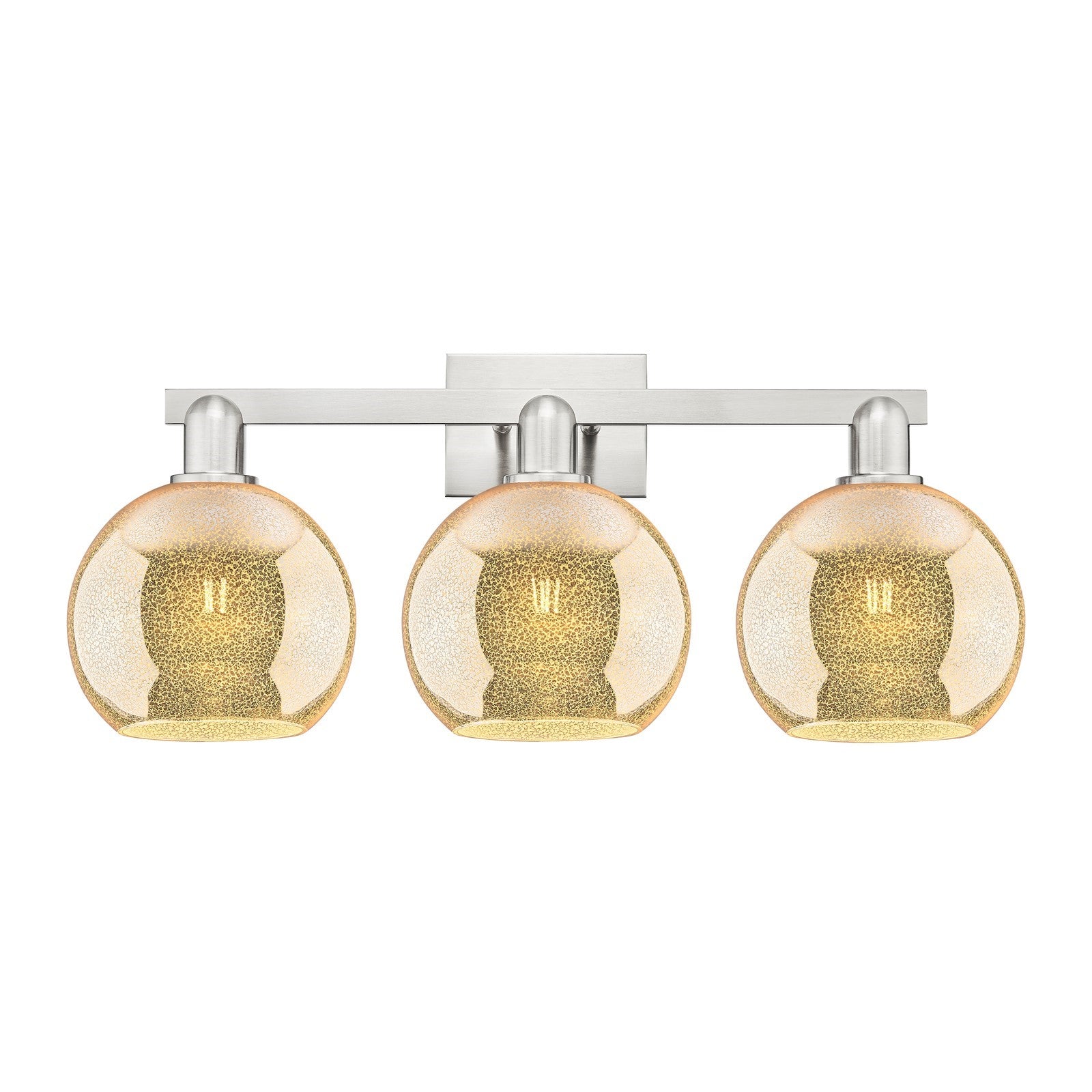Innovations Athens 27in 3-Light Bath Vanity | Industrial Brushed Satin Nickel and Mercury Glass | Bathroom Vanity & Powder Room | Model 716-3W-SN-G128-8
