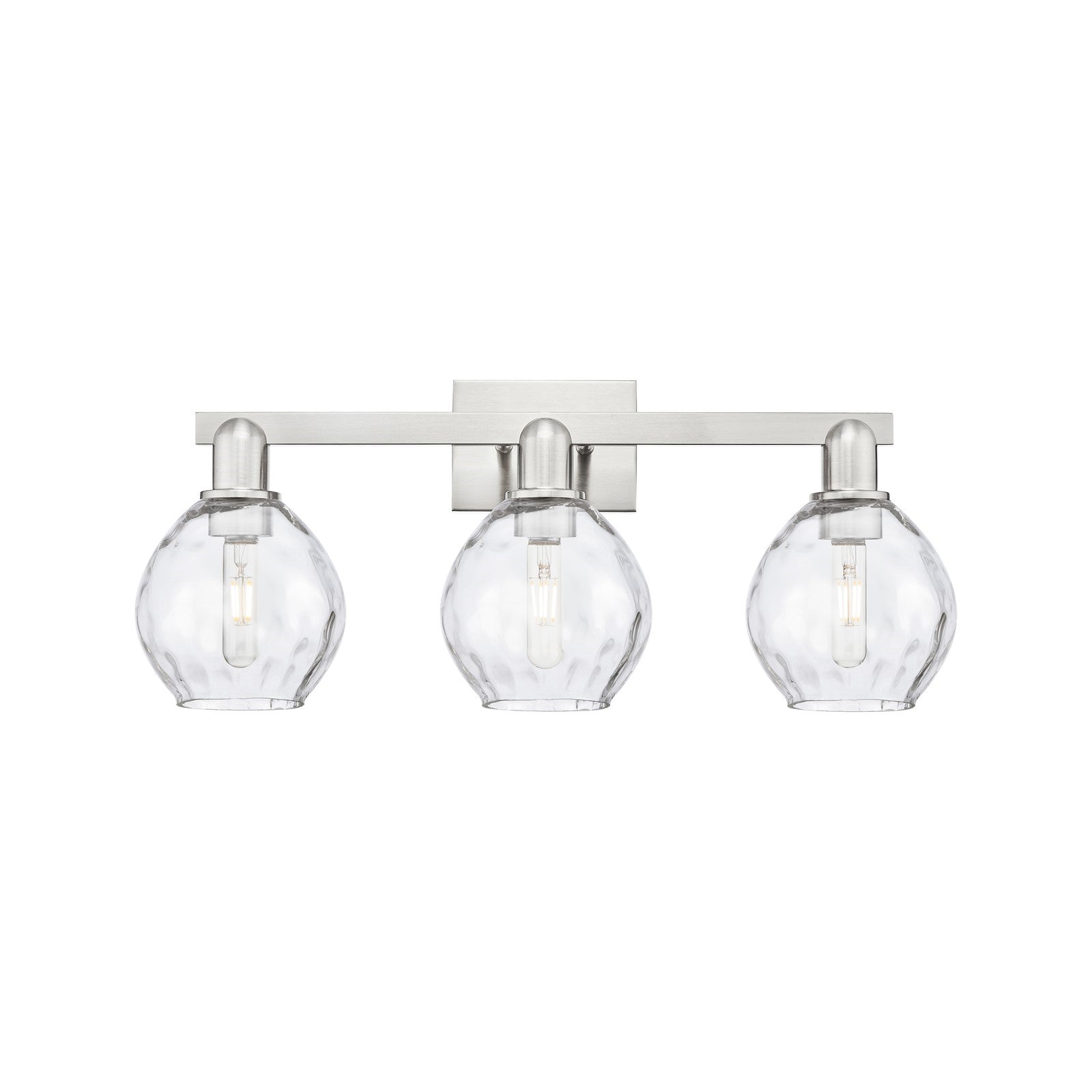Innovations Waverly 25in 3-Light Bath Vanity | Industrial Brushed Satin Nickel and Clear Glass | Bathroom Vanity & Powder Room | 25 | Model 716-3W-SN-G362