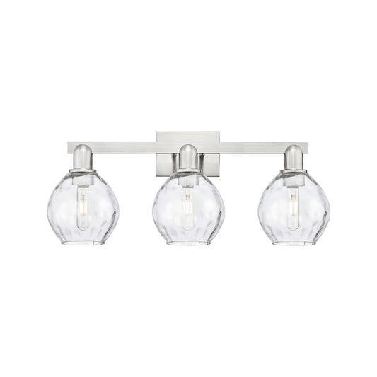 Innovations Waverly 25in 3-Light Bath Vanity | Industrial Brushed Satin Nickel and Clear Glass | Bathroom Vanity & Powder Room | 25 | Model 716-3W-SN-G362